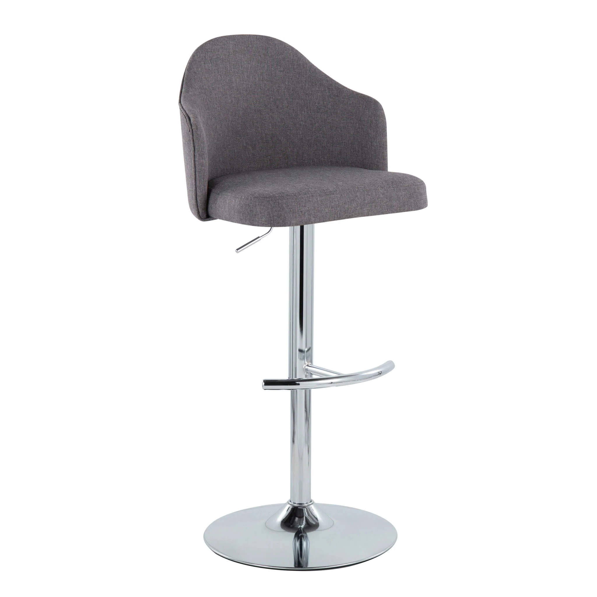 Ahoy - Contemporary Adjustable Barstool With Swivel With Rounded T Footrest (Set of 2) - Image 14