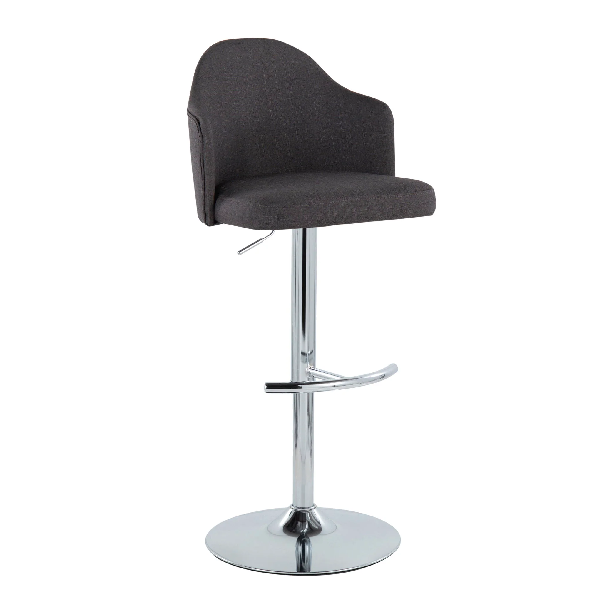 Ahoy - Contemporary Adjustable Barstool With Swivel With Rounded T Footrest (Set of 2) - Image 16