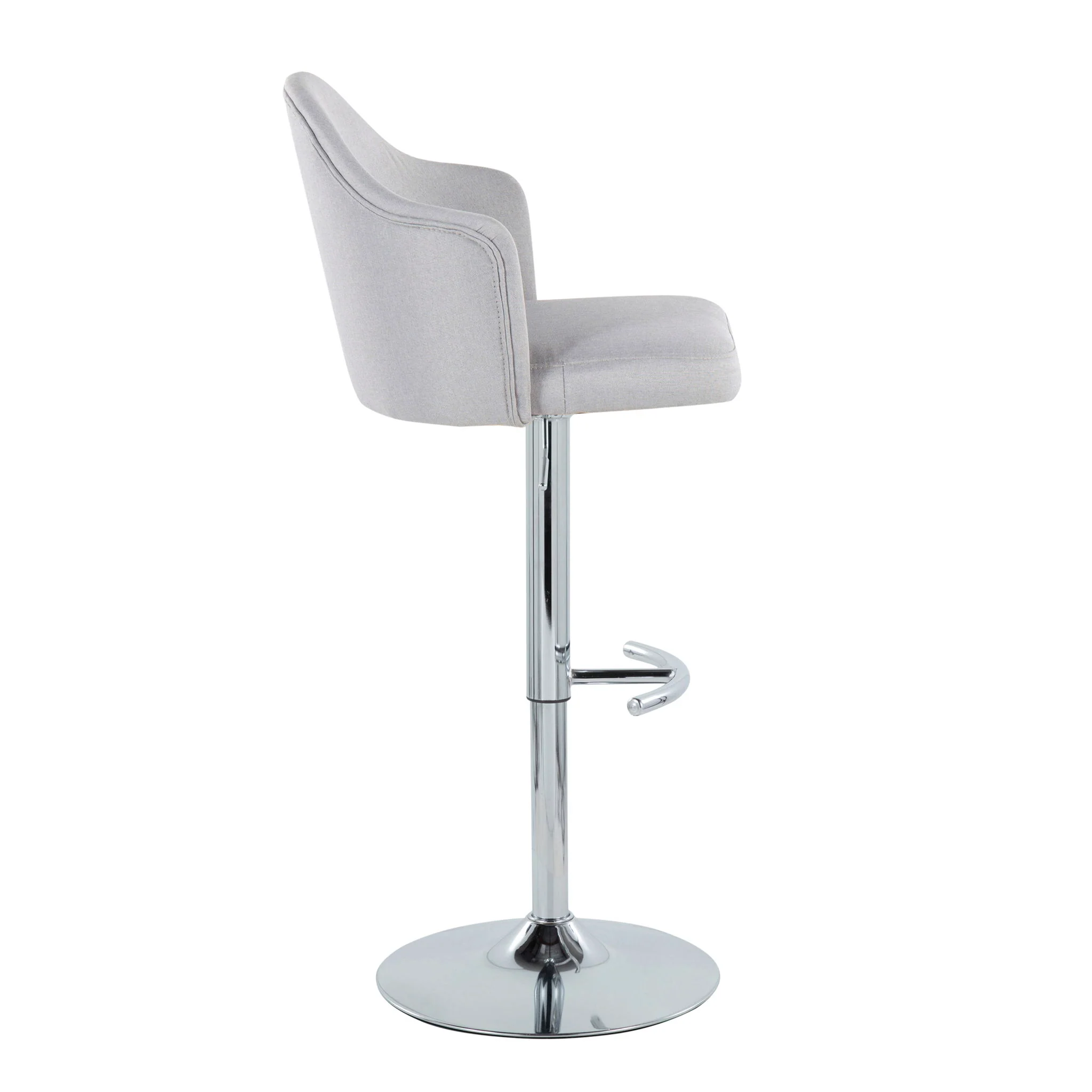 Ahoy - Contemporary Adjustable Barstool With Swivel With Rounded T Footrest (Set of 2) - Image 6