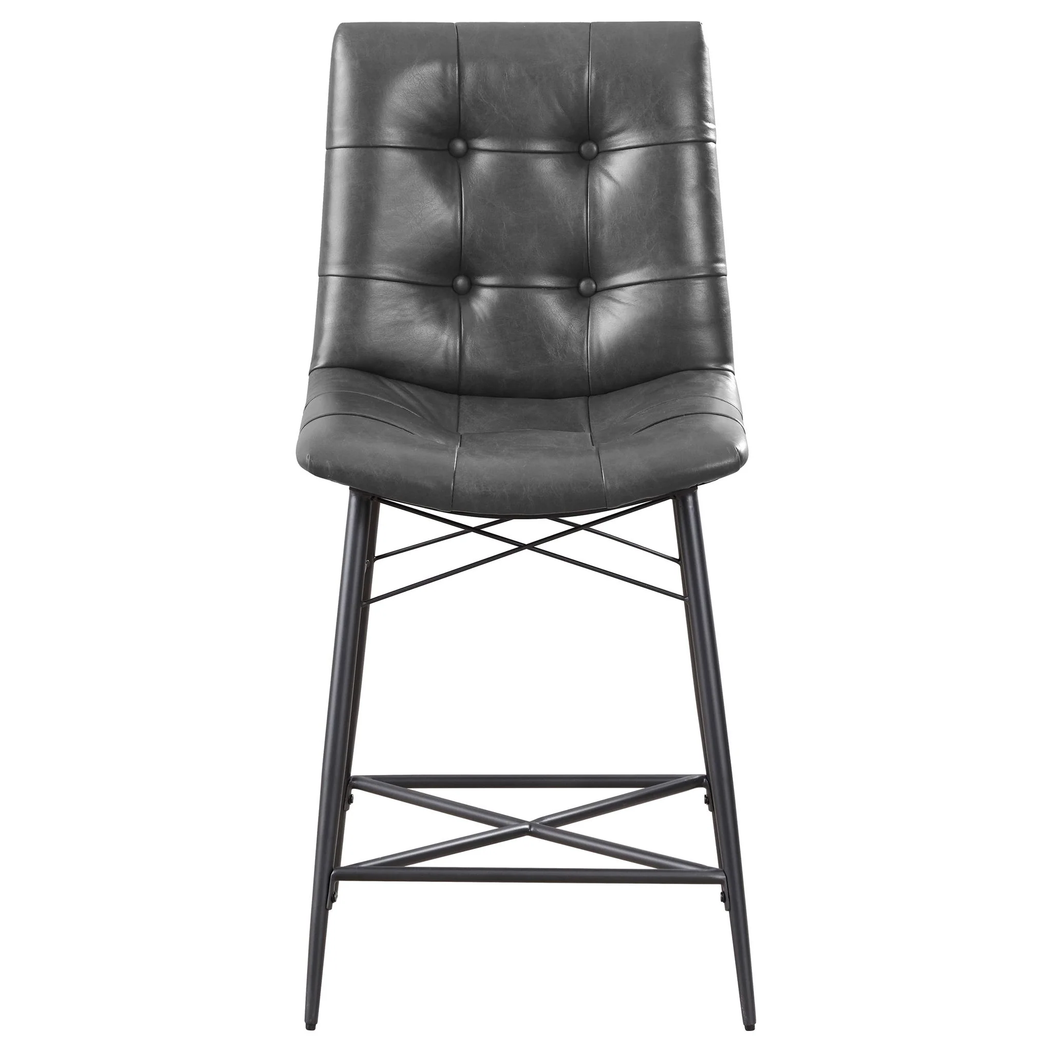Aiken Upholstered Tufted Counter Chair Charcoal (Set of 2) - Image 3