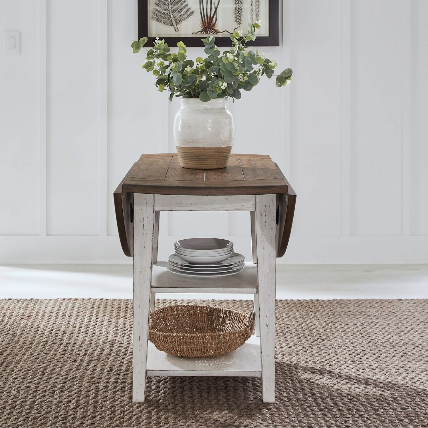 Al Fresco - Drop Leaf Table - Graphite & Whitestone - Image 3