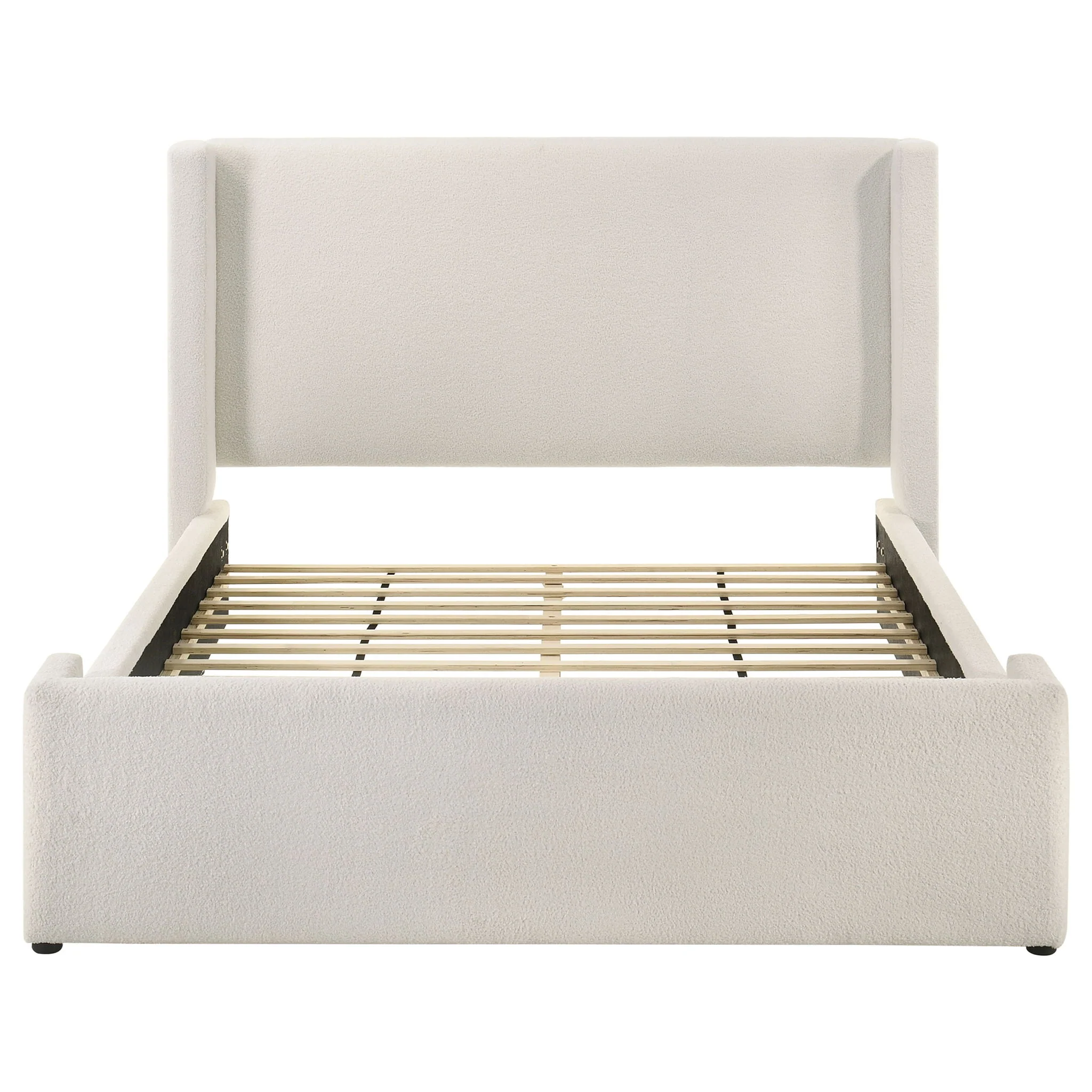 Alamosa Boucle Upholstered Queen Wingback Bed White - Image 2
