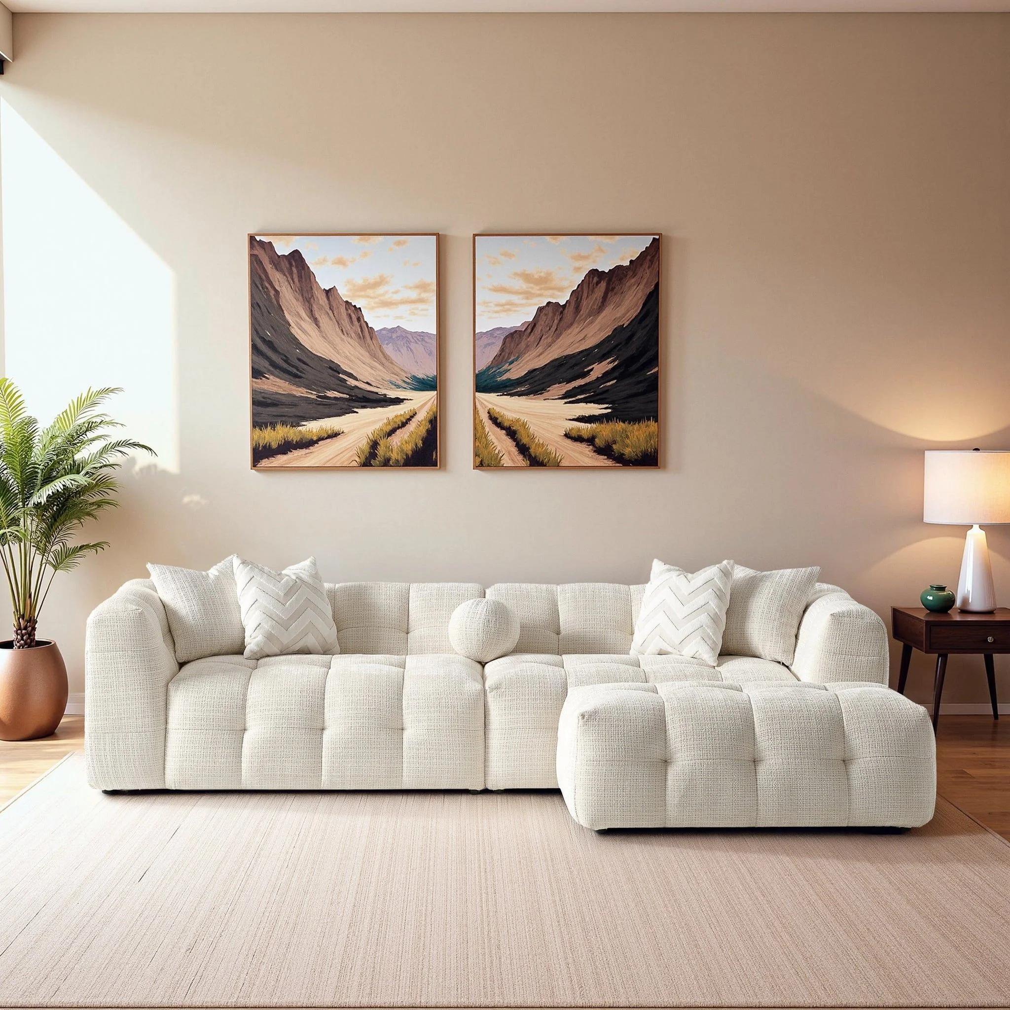 Alana - Modular Sectional Sofa - Ivory - Image 4