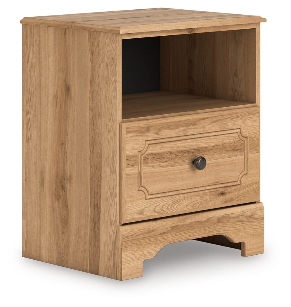 Aleaport - One Drawer Night Stand - Warm Brown - Image 2