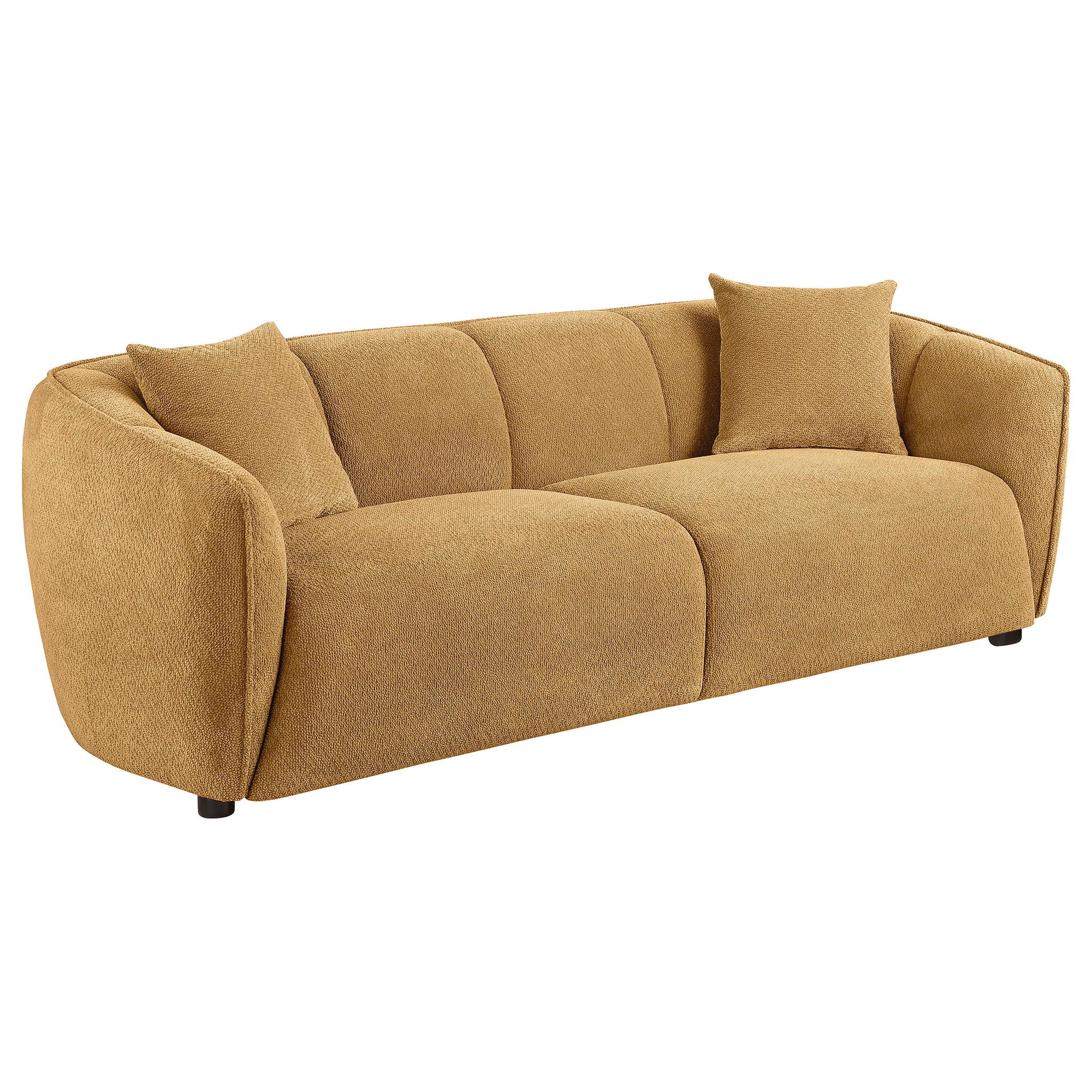 Aleisha 2-piece Chenille Upholstered Sofa Set Mustard Yellow - Image 4