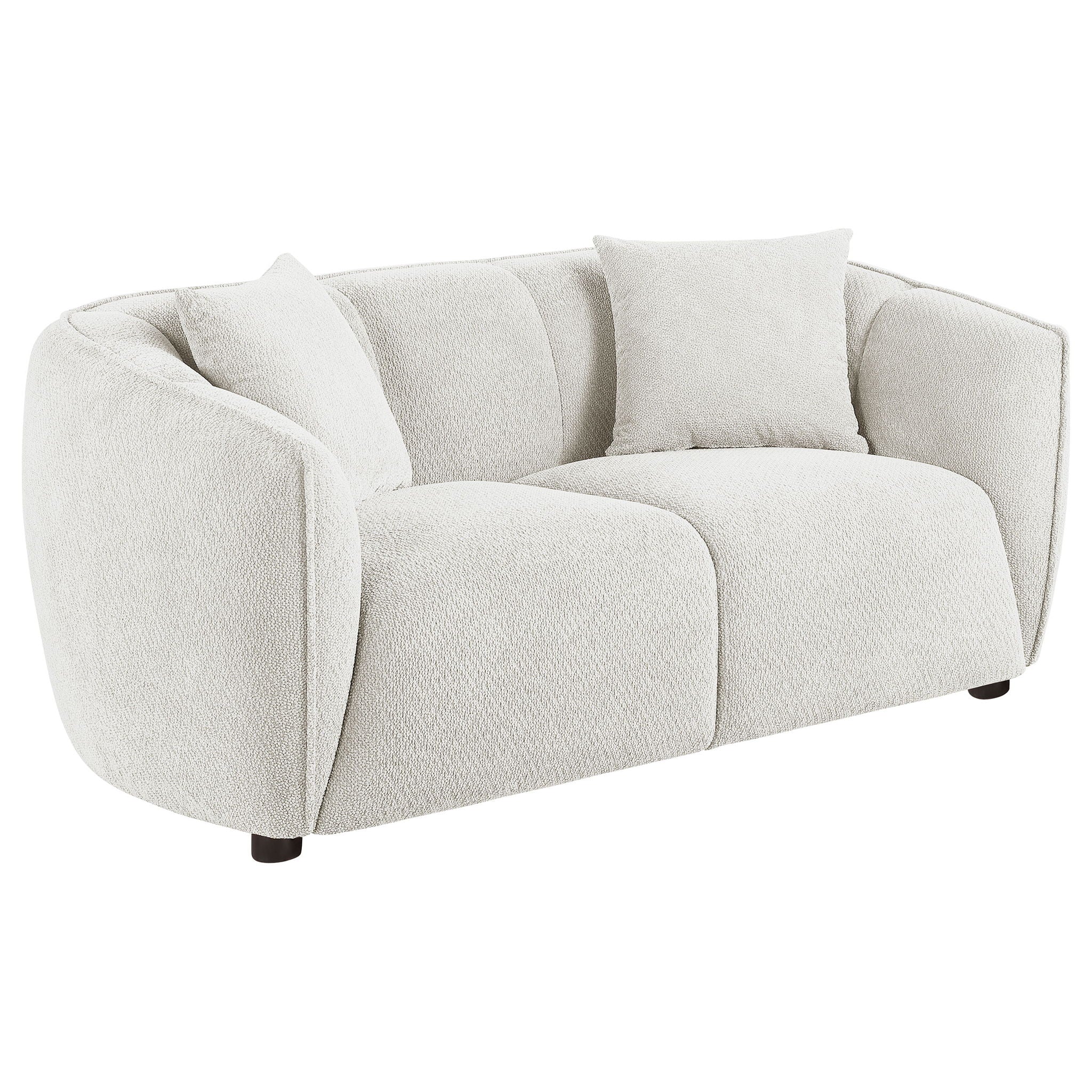 Aleisha 3-piece Chenille Upholstered Sofa Set Ivory - Image 4