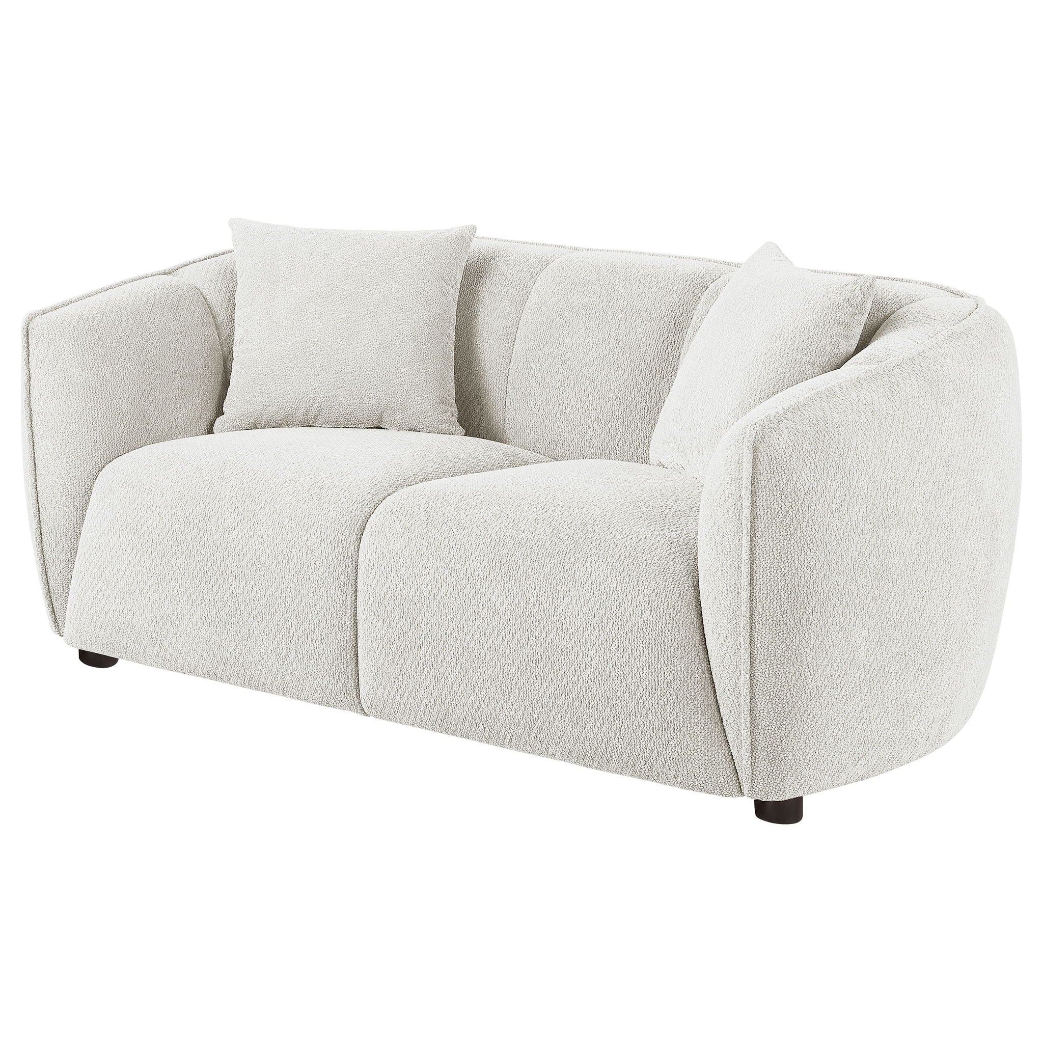 Aleisha Chenille Upholstered Loveseat Ivory - Image 2