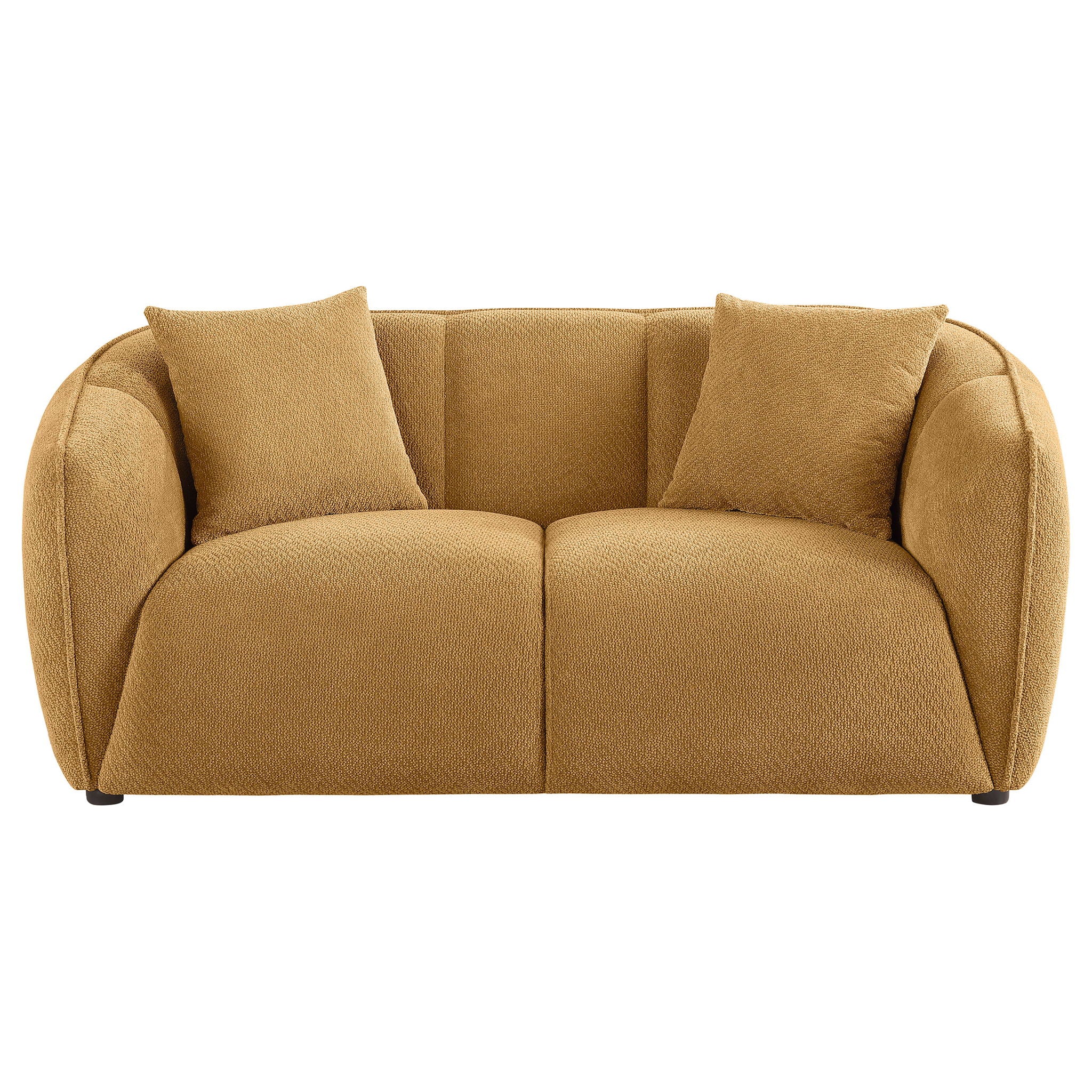 Aleisha Chenille Upholstered Loveseat Mustard Yellow - Image 3