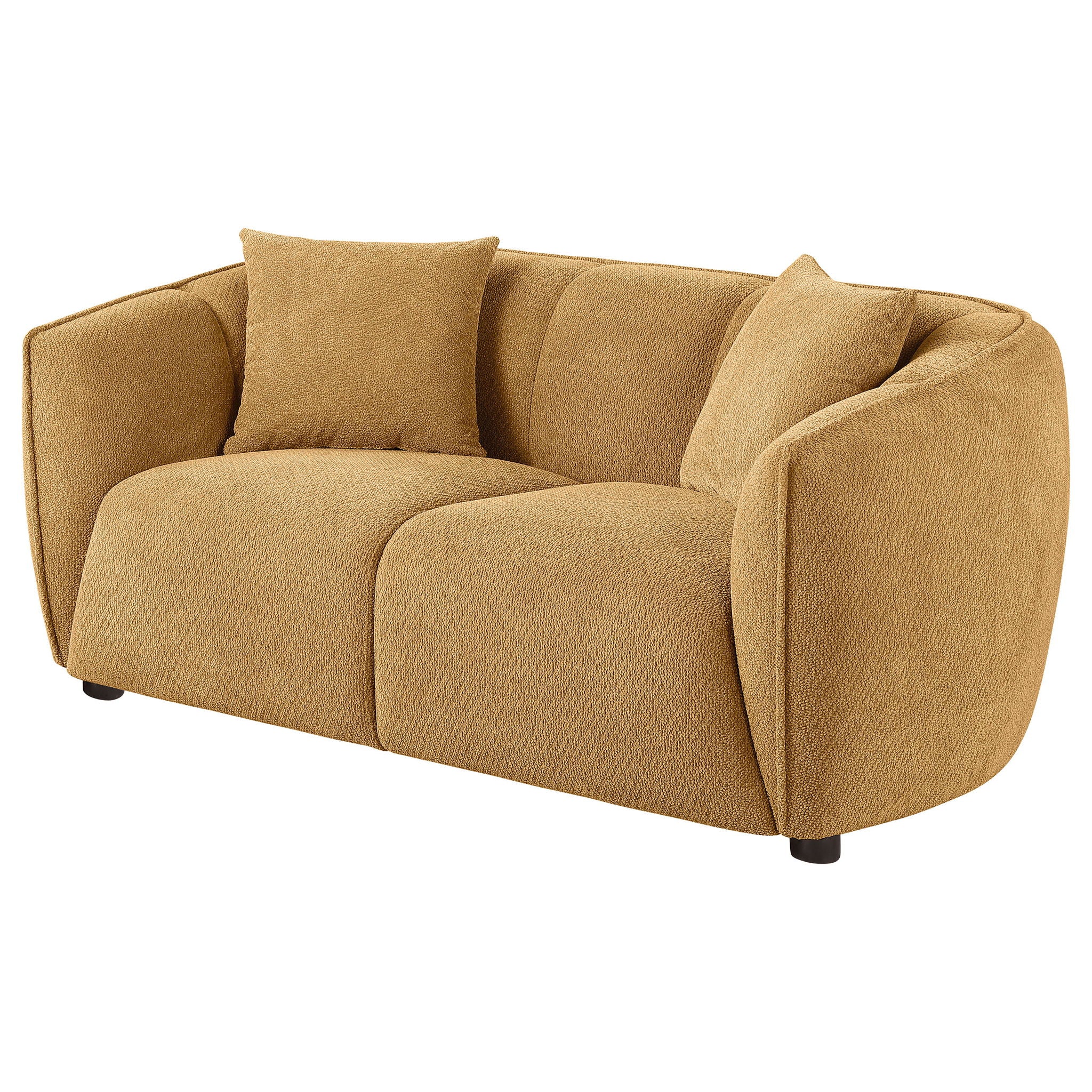 Aleisha Chenille Upholstered Loveseat Mustard Yellow - Image 4