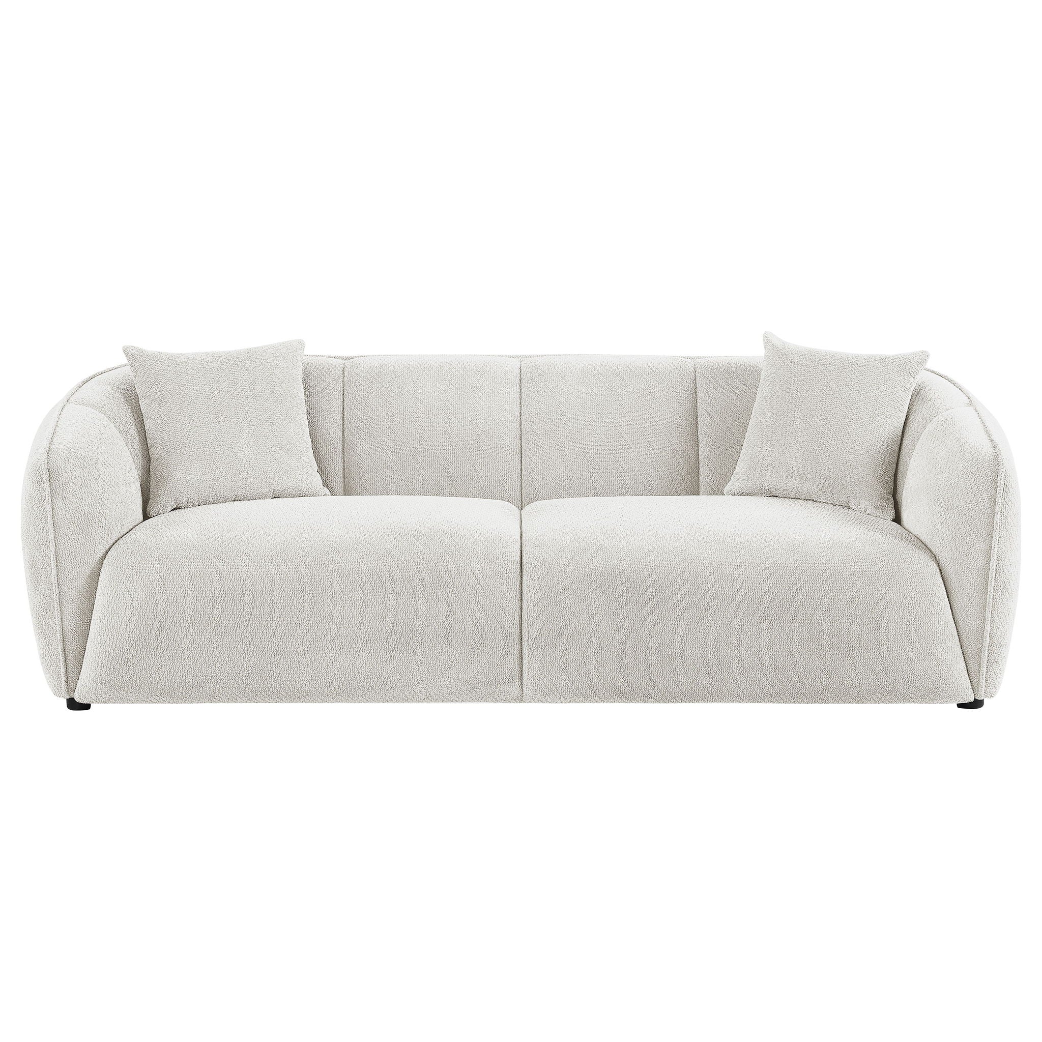Aleisha Chenille Upholstered Sofa Ivory - Image 2