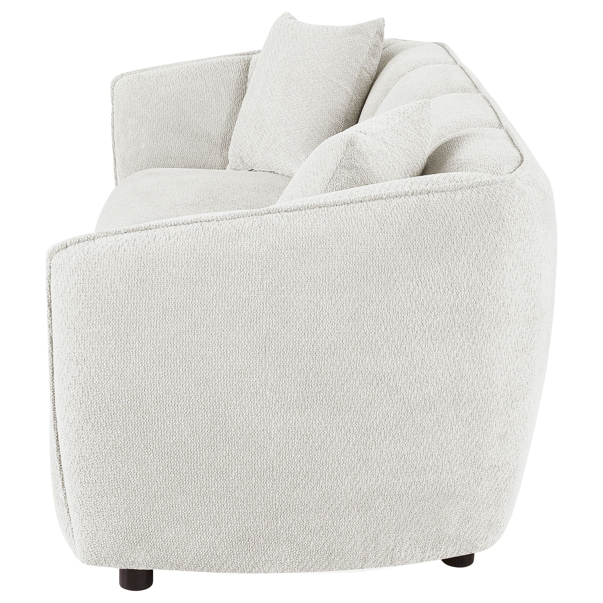 Aleisha Chenille Upholstered Sofa Ivory - Image 3