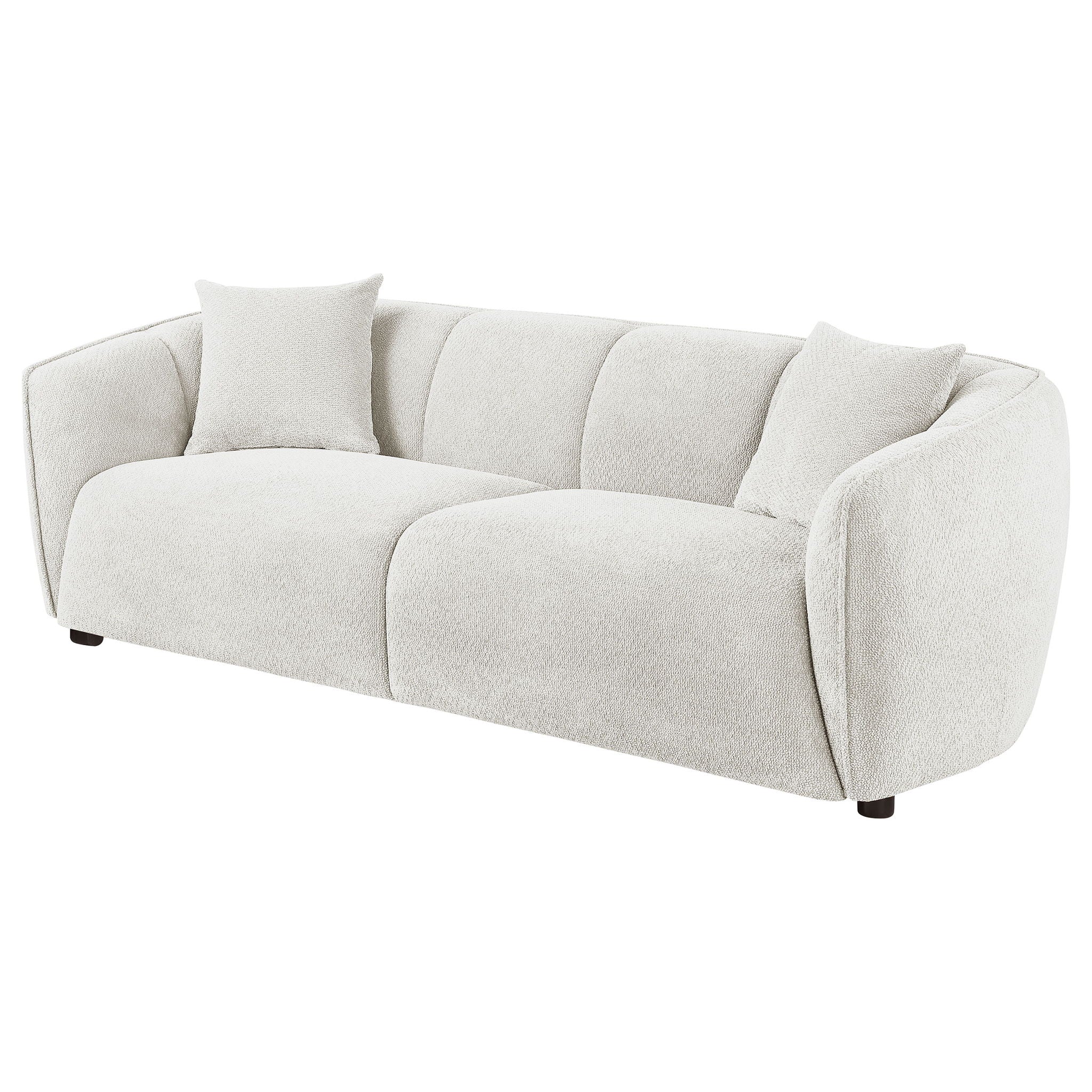 Aleisha Chenille Upholstered Sofa Ivory - Image 4