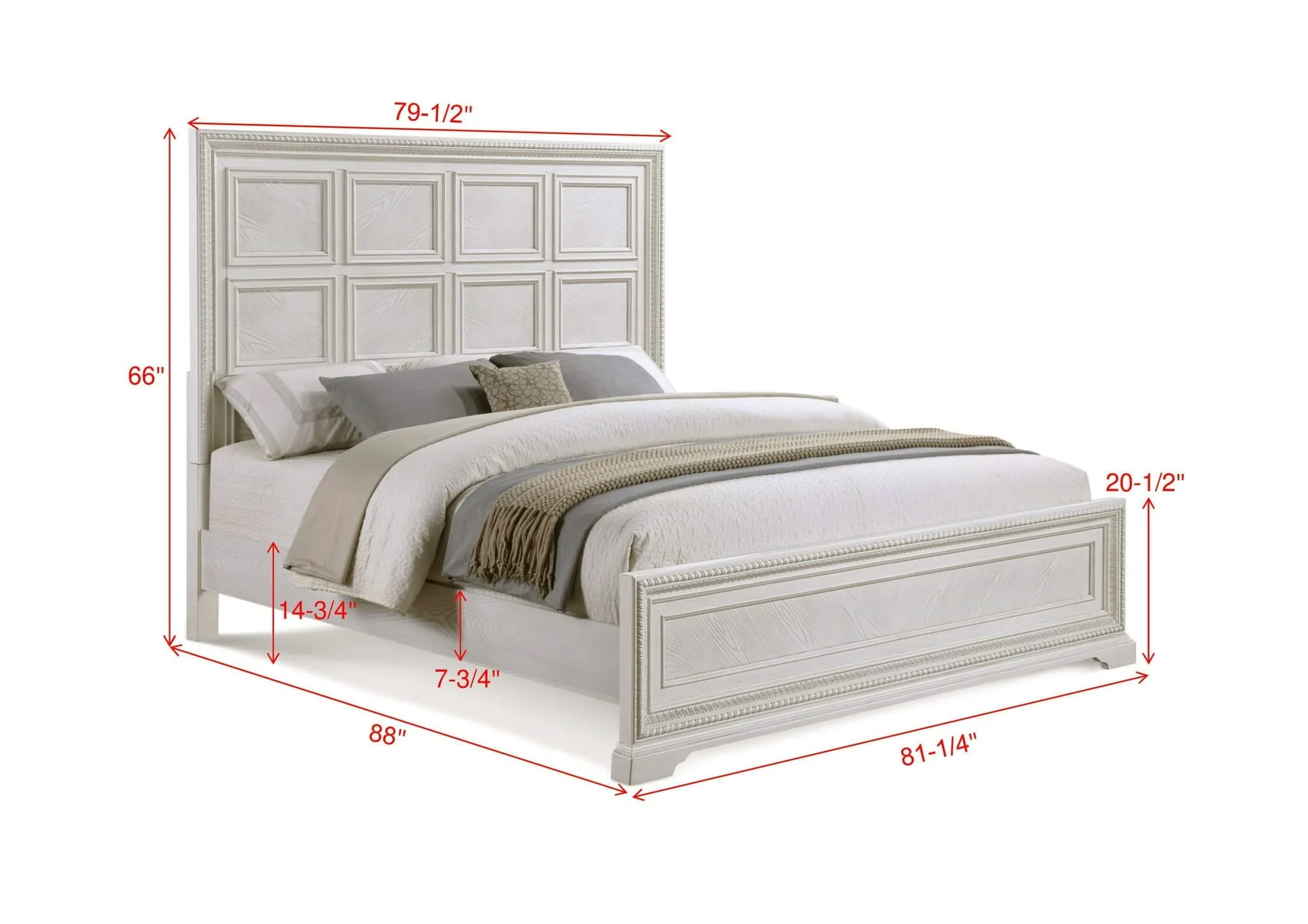 Alexandria - King Panel Bed - White - Image 4