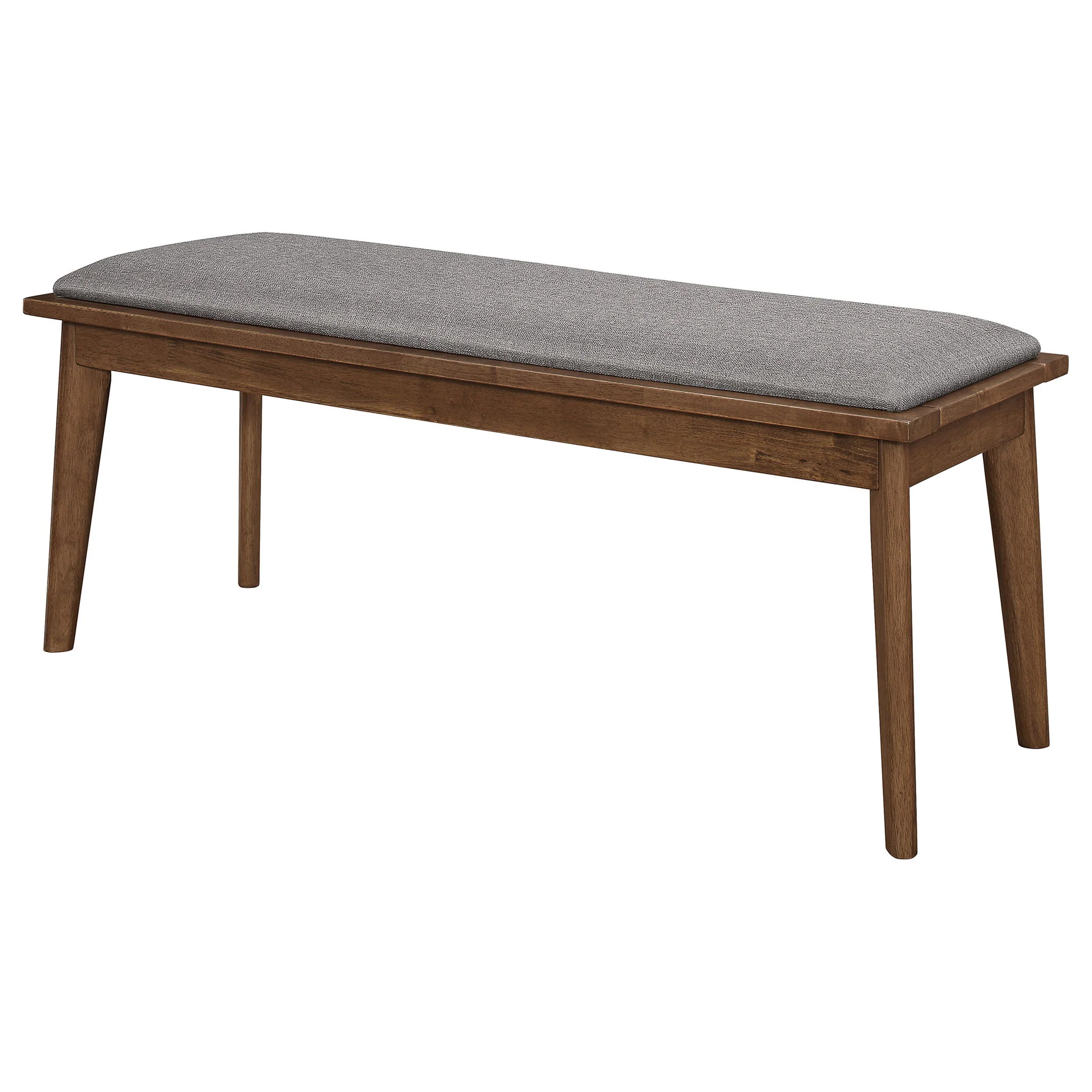 Alfredo Upholstered Dining Bench Grey and Natural Walnut - Image 2