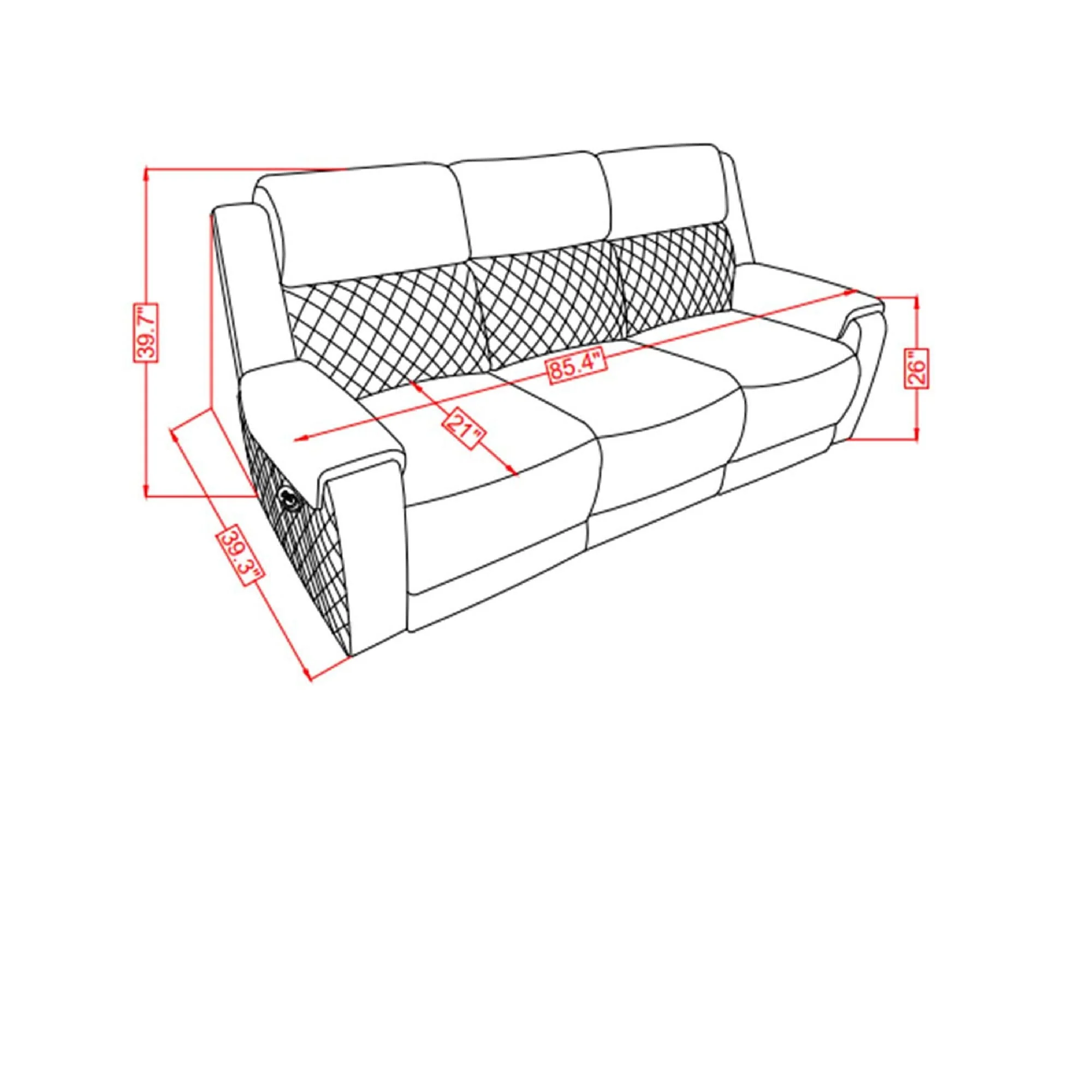 Alicia - Reclining Sofa - Gray / Black - Image 2