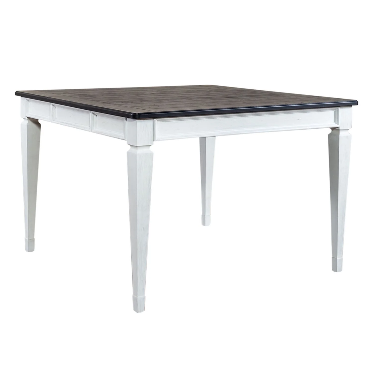 Allyson Park - 5 Piece Gathering Table Set - Wirebrushed White / Charcoal - Image 2