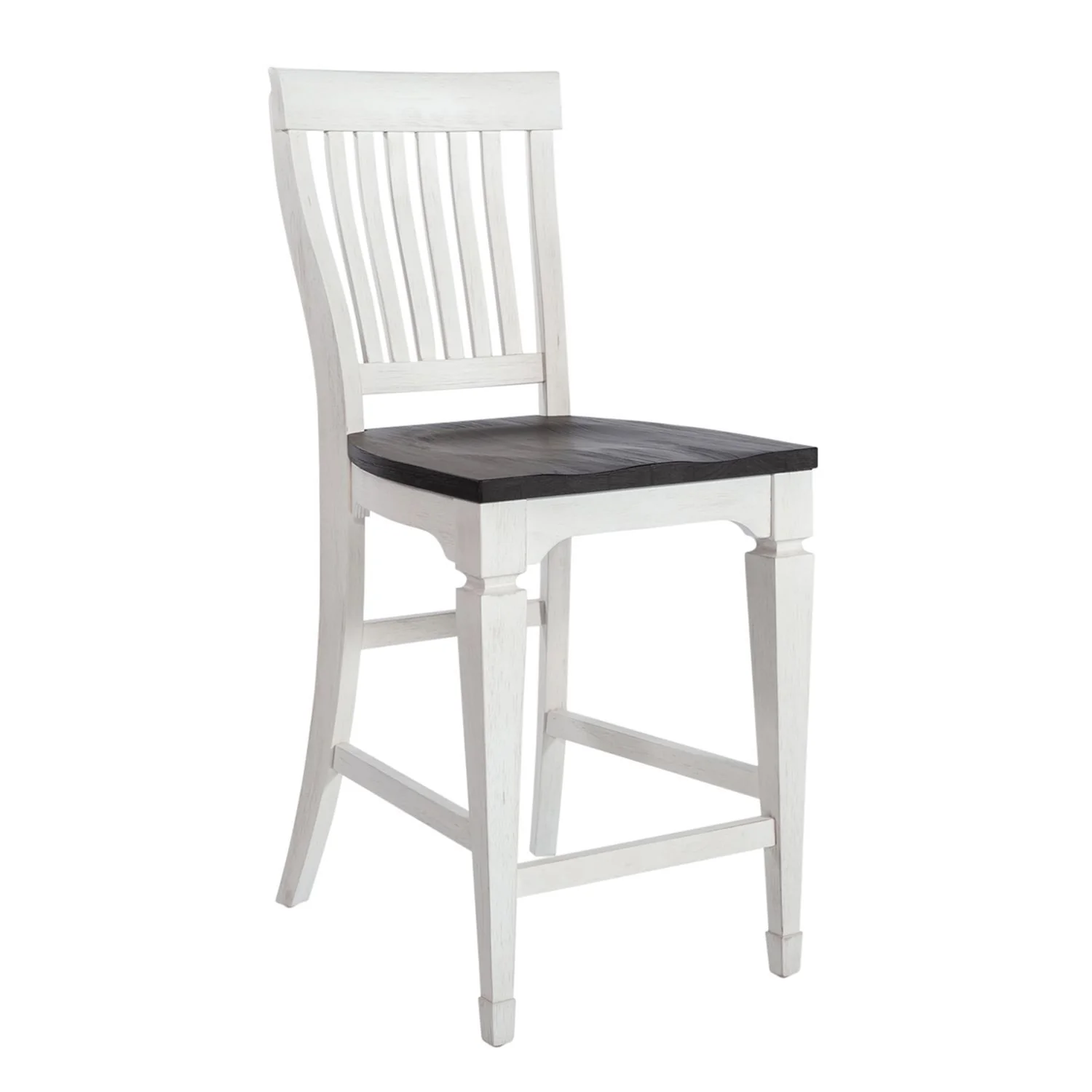 Allyson Park - 5 Piece Gathering Table Set - Wirebrushed White / Charcoal - Image 3