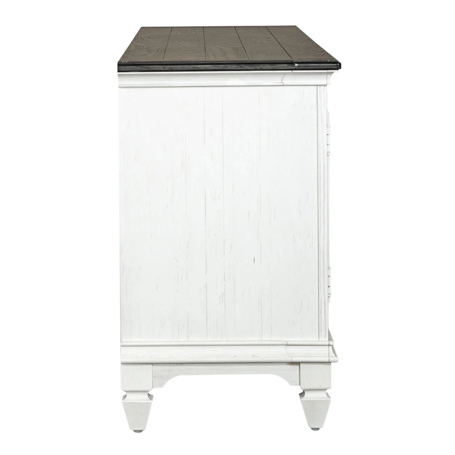Allyson Park - Entertainment TV Stand - Wirebrushed White / Charcoal - Image 4