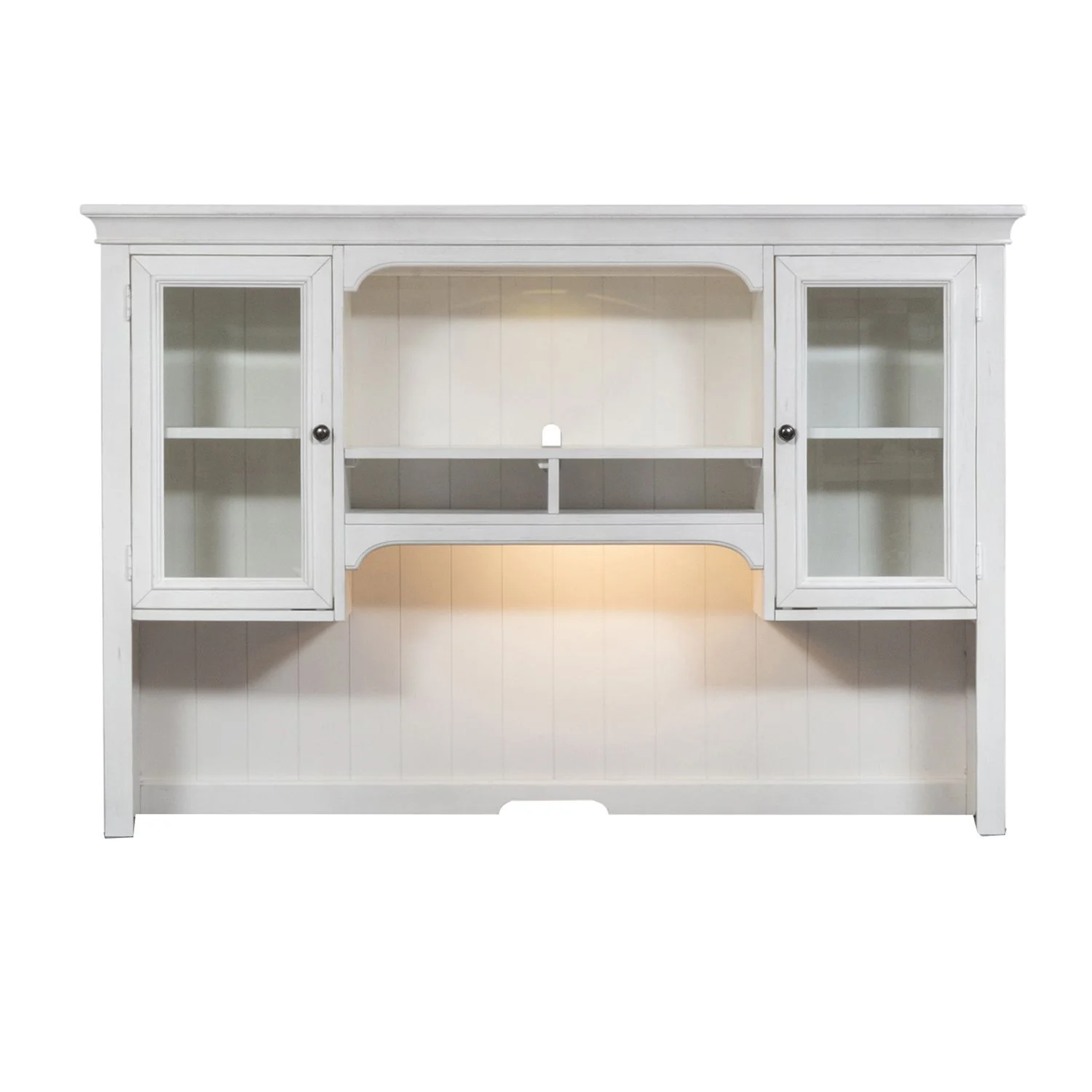 Allyson Park - Jr Executive Credenza Hutch - Wirebrushed White / Charcoal - Image 4