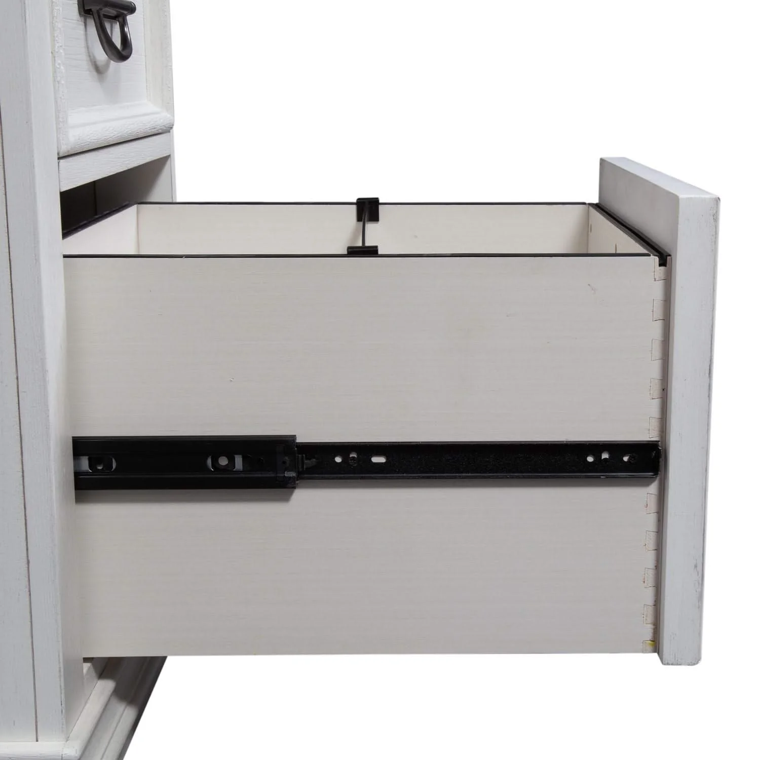 Allyson Park - Optional L Shaped Desk Set - Wirebrushed White / Charcoal - Image 3