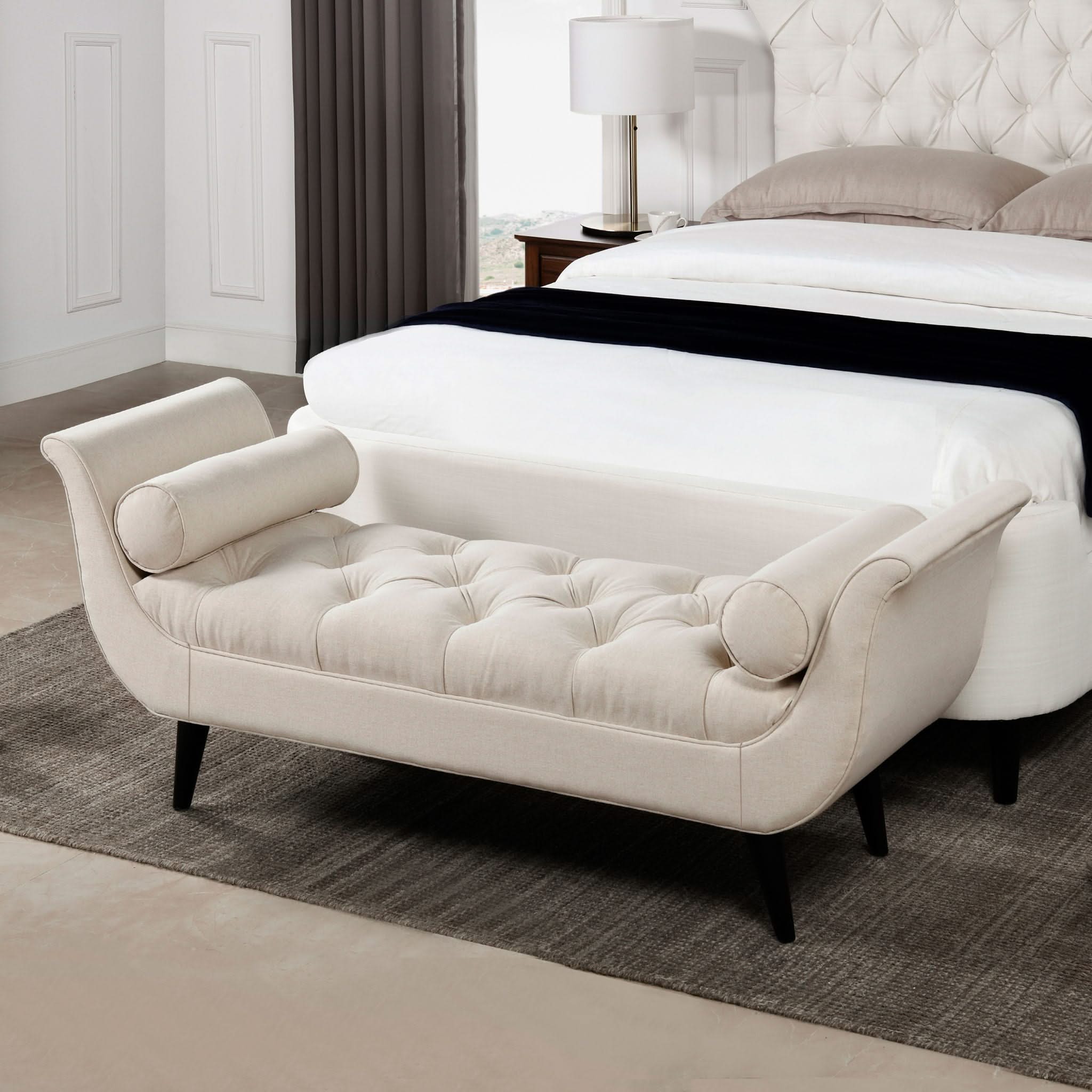 Alma - Tufted Flared Arm Entryway Bench - Image 11