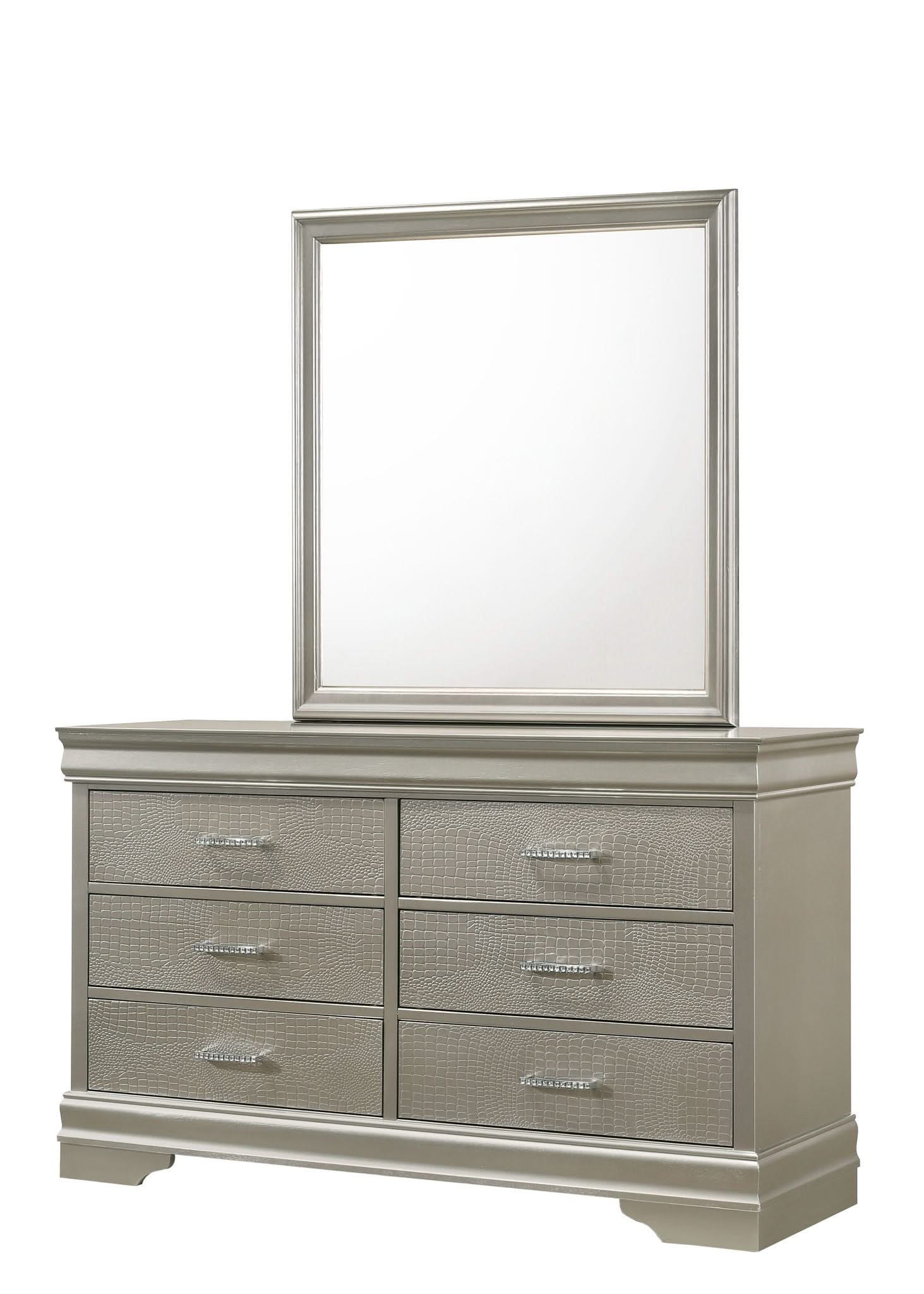 Amalia - Twin 4 Piece Bedroom Set - Silver - Image 4