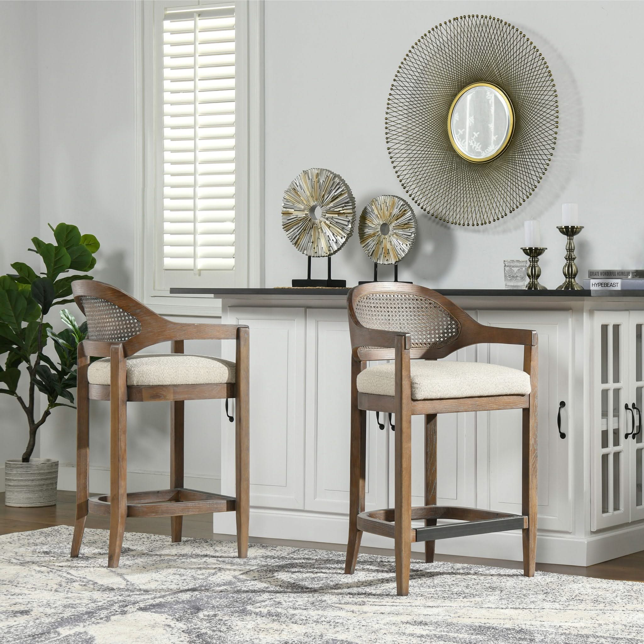 Americana - Mid-Century Modern Cane Back Counter Stool - Image 5