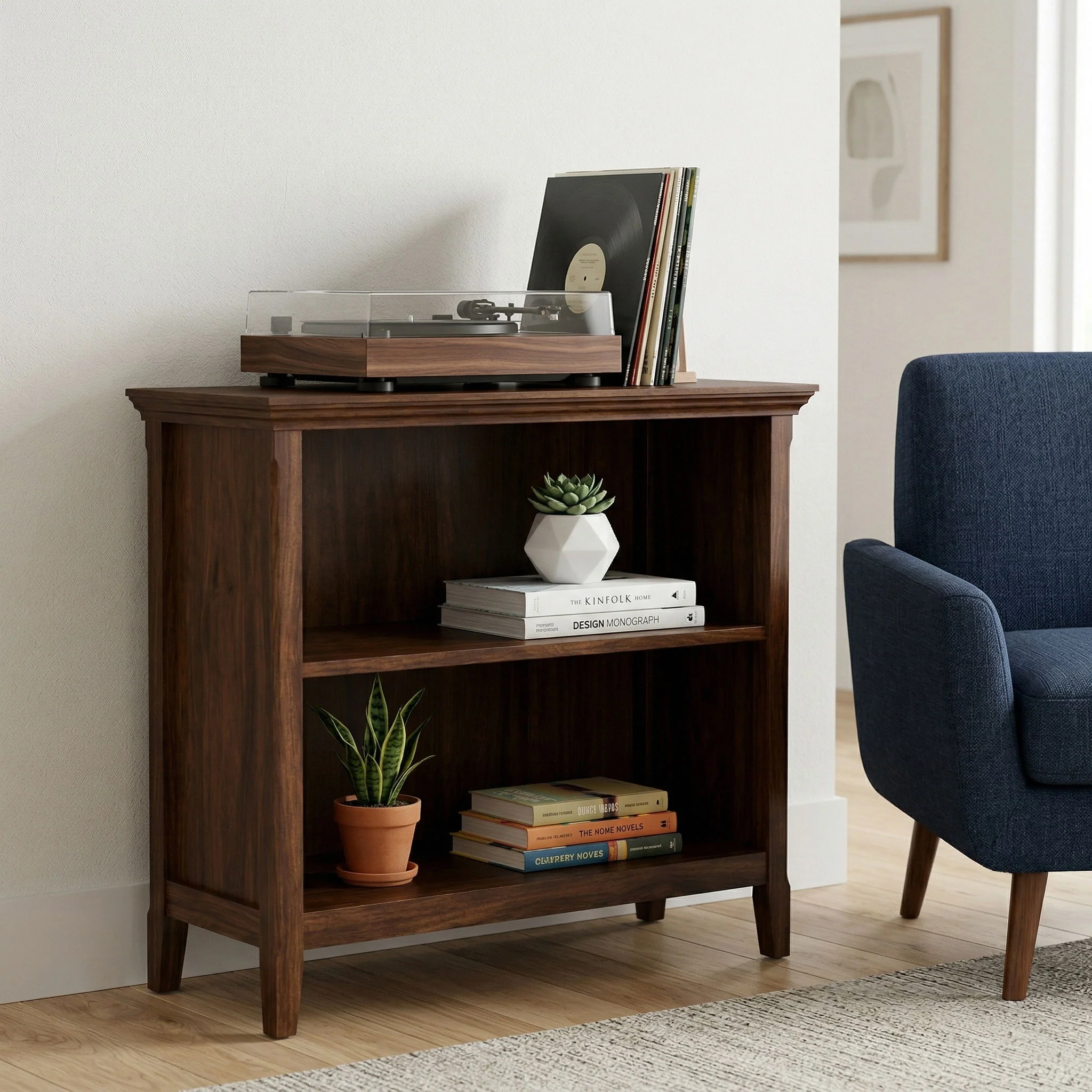 Amherst - 2 Shelf Bookcase - Brown - Image 4