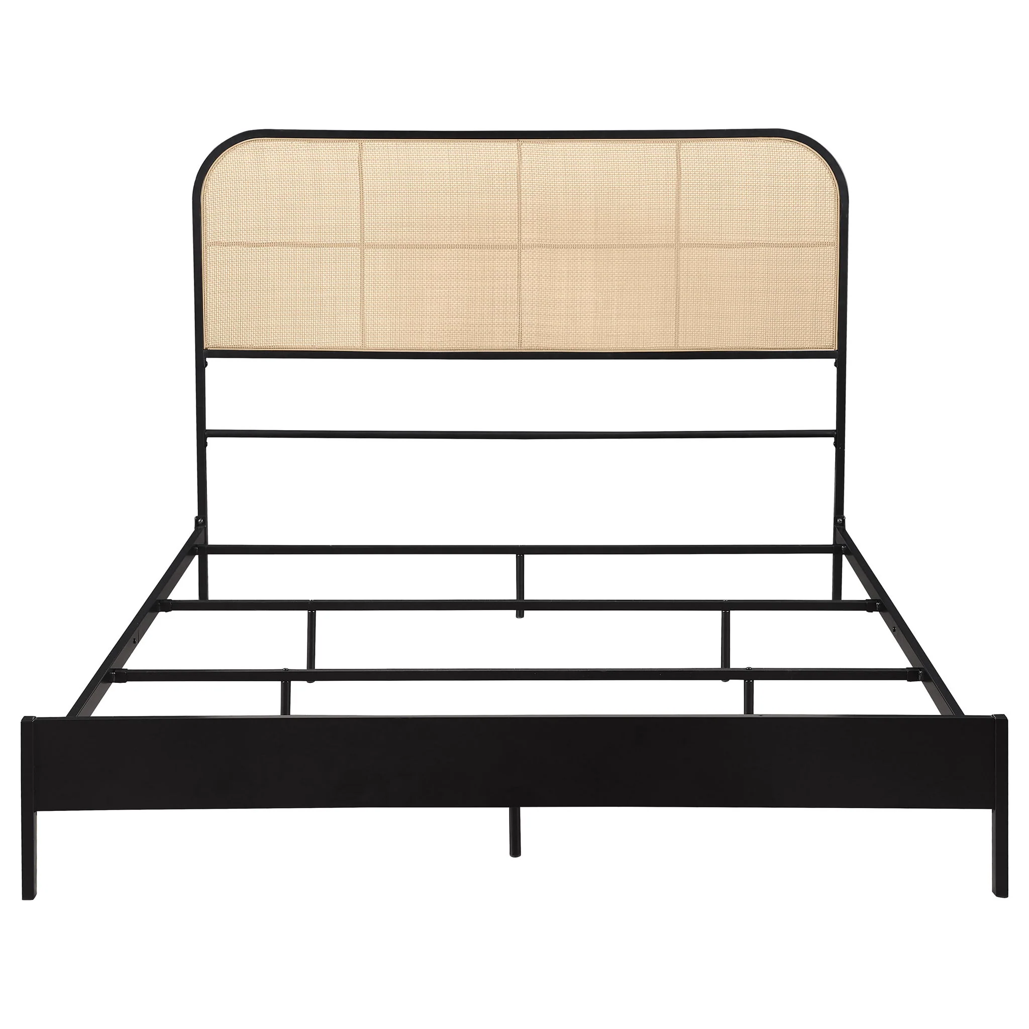 Amherst Radio Weave Rattan Metal Queen Bed Black - Image 2