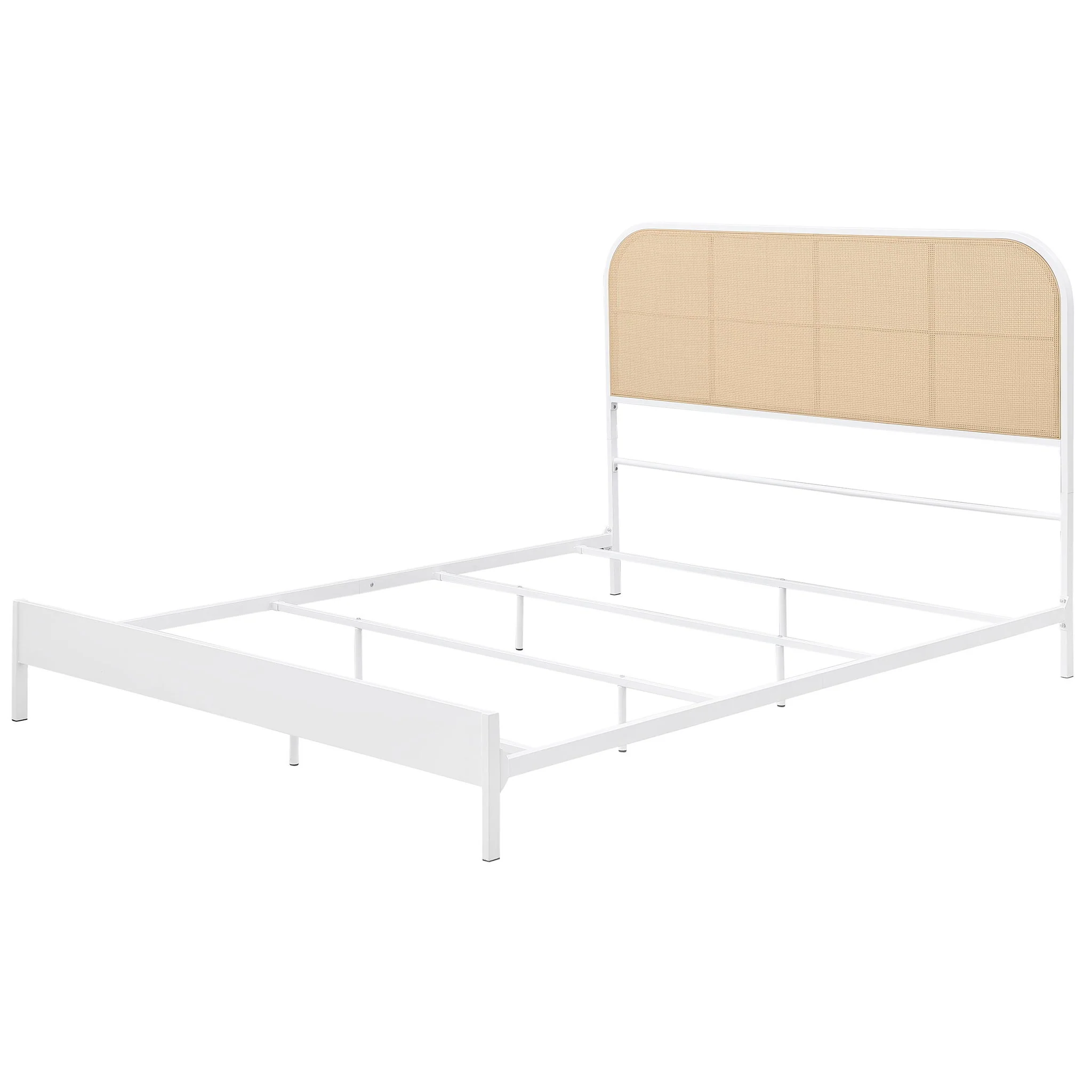 Amherst Radio Weave Rattan Metal Queen Bed White - Image 2