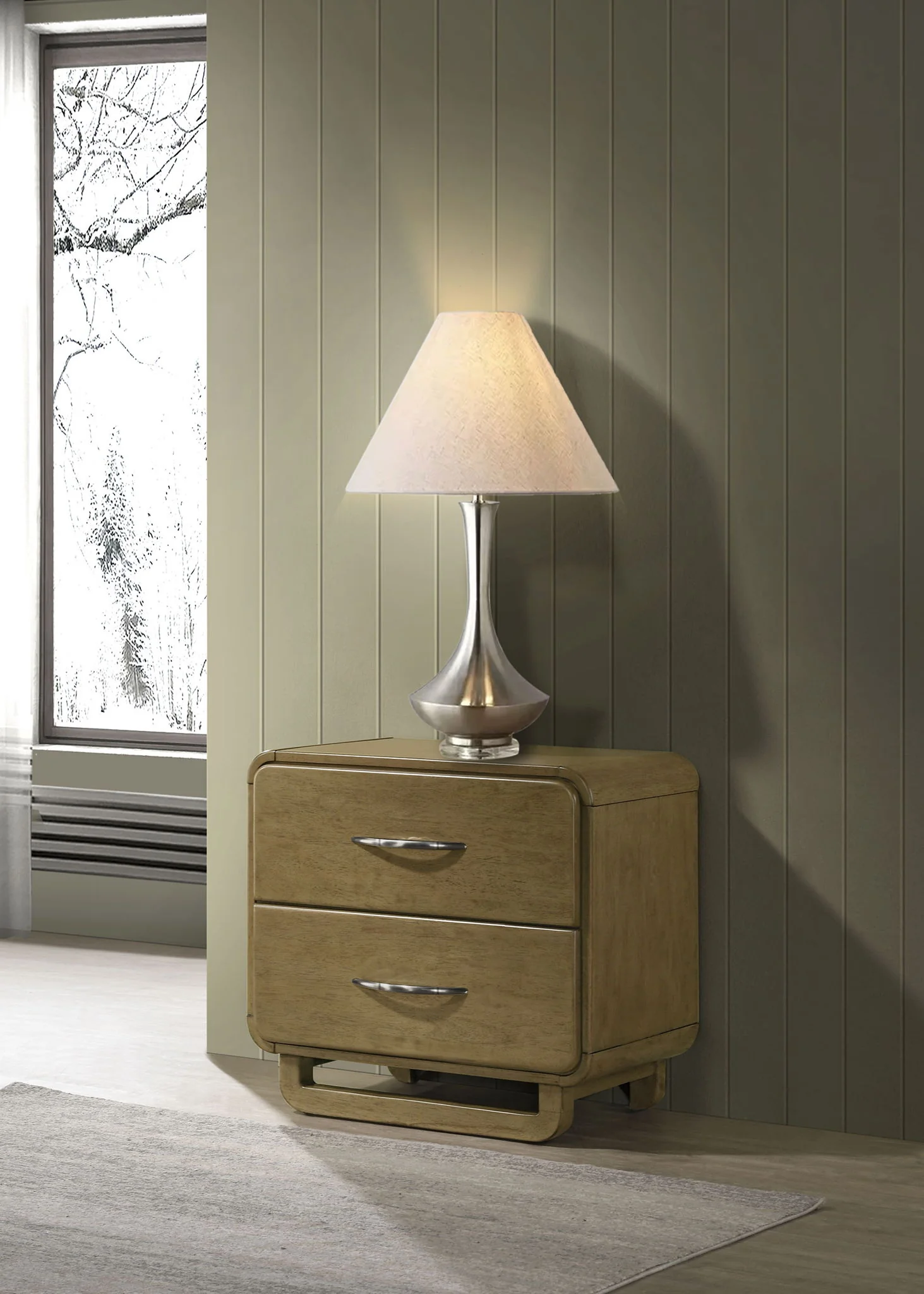 Amsbury 2-drawer Nightstand Bedside Table Nutmeg - Image 3