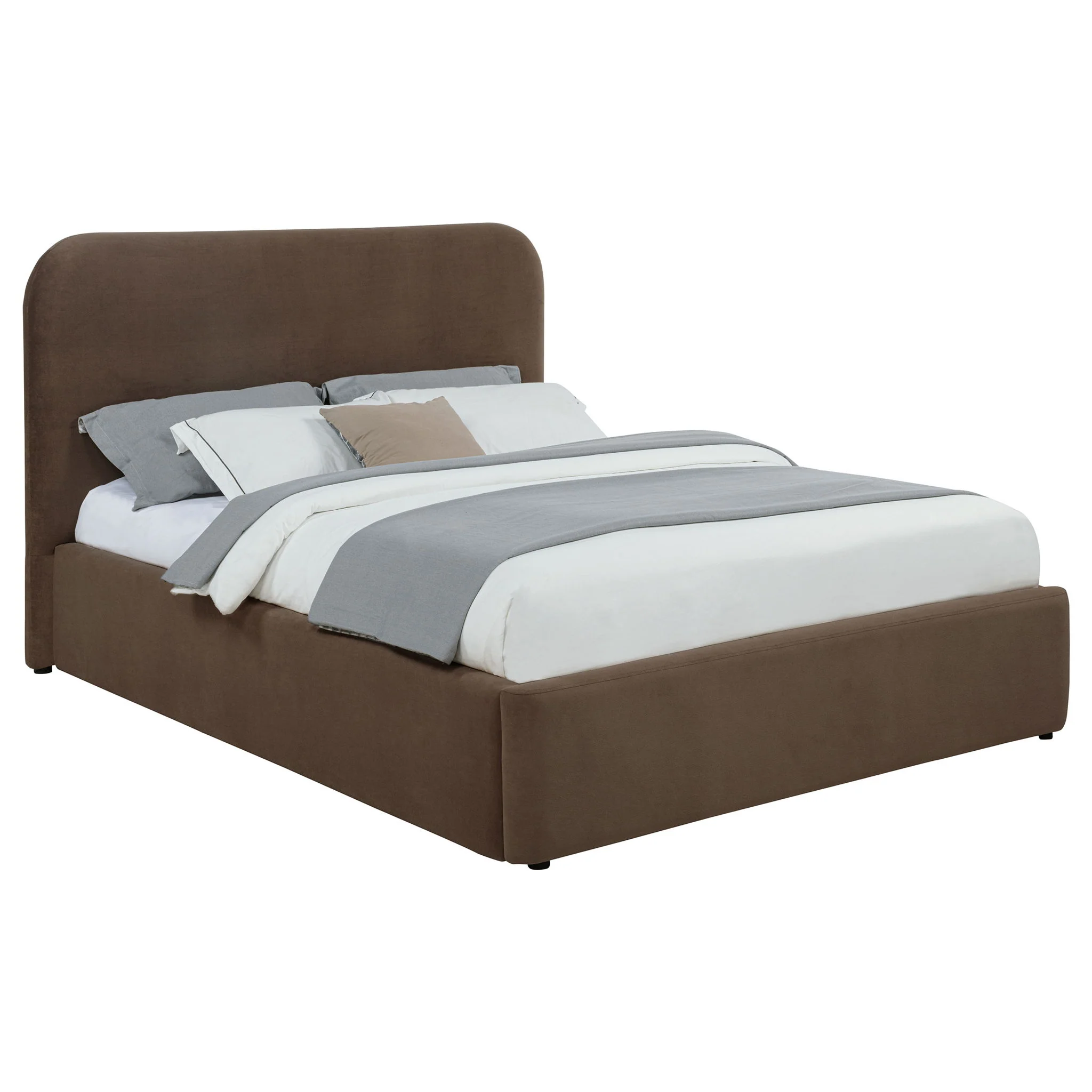 Anders Upholstered Queen Storage Lift Platform Bed Chocolate - Image 4