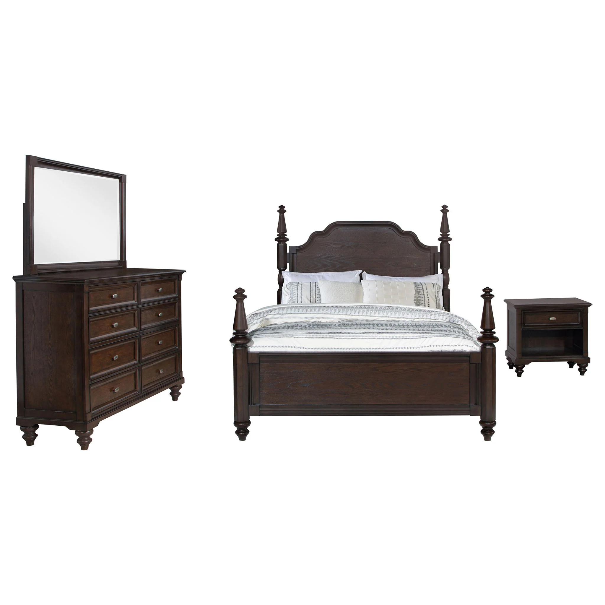 Andover 4-piece Eastern King Bedroom Set Dark Oak - Image 3