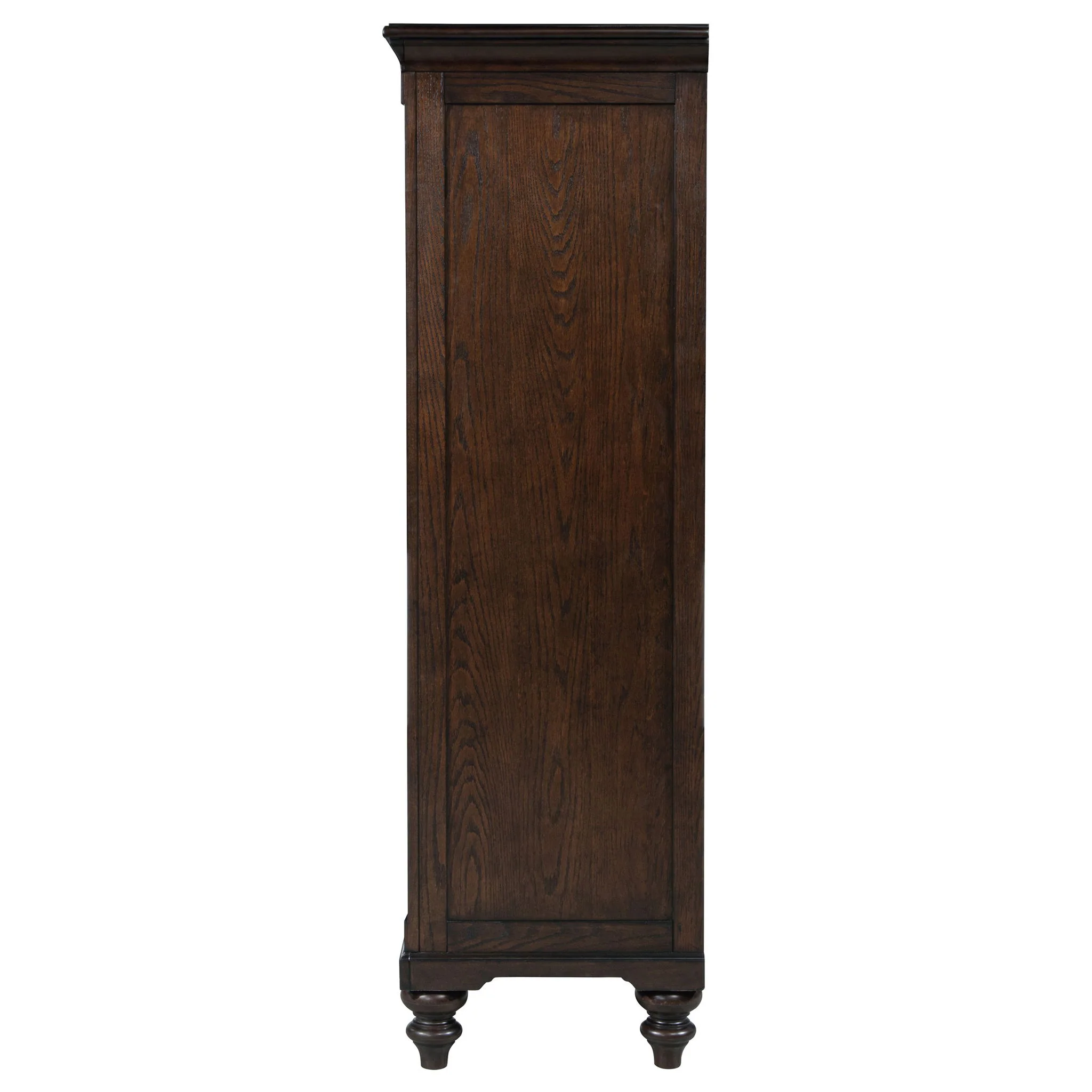 Andover 6-drawer Tempered Glass Door Chest Dark Oak - Image 3