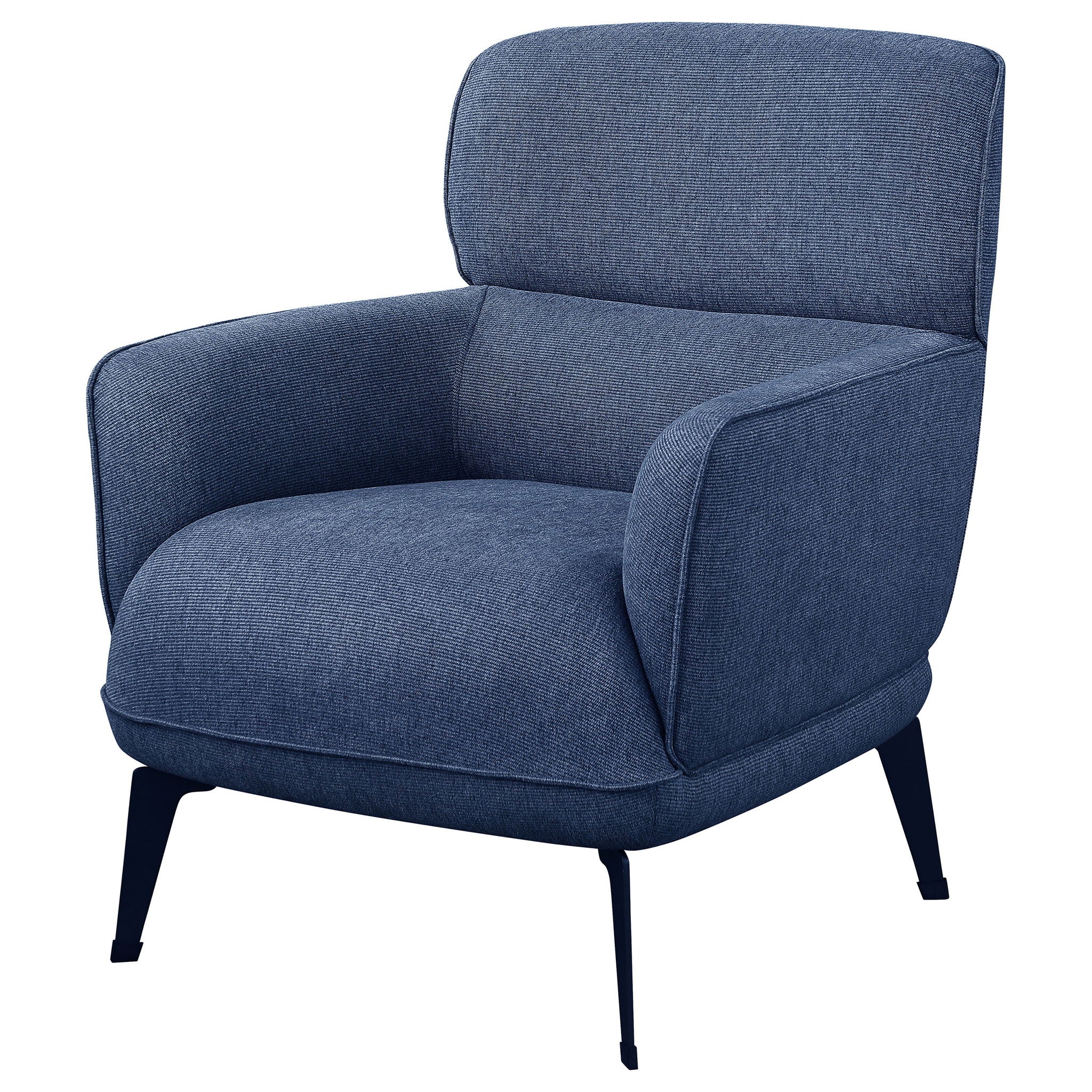Andrea Upholstered Crescent Arm Accent Chair Blue - Image 2