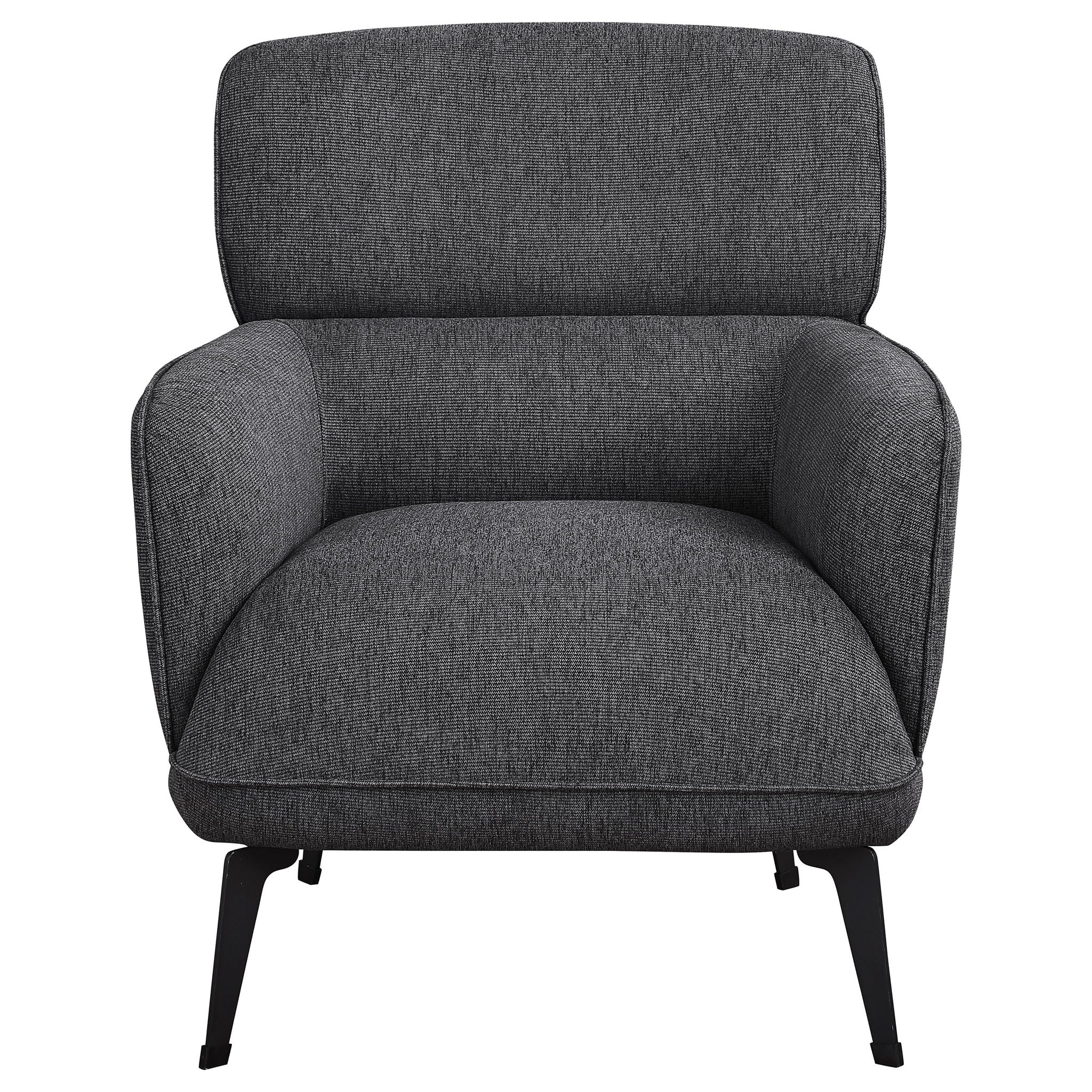 Andrea Upholstered Crescent Arm Accent Chair Grey - Image 2