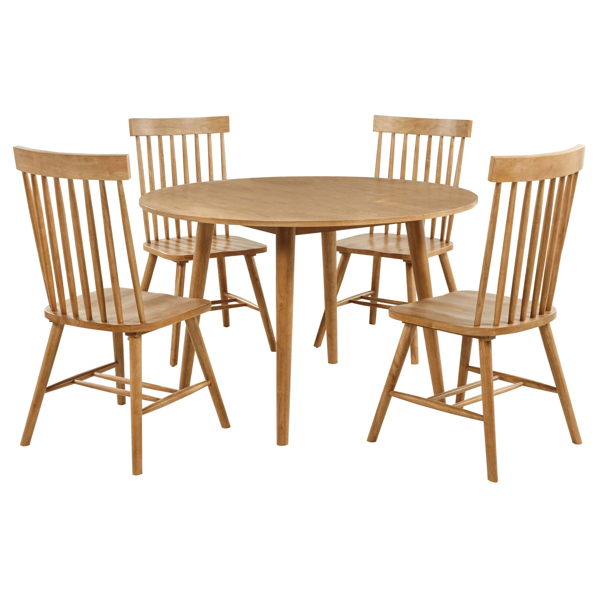 Andrews 5-piece Round Wood Dining Room Table Set Light Ash - Image 4