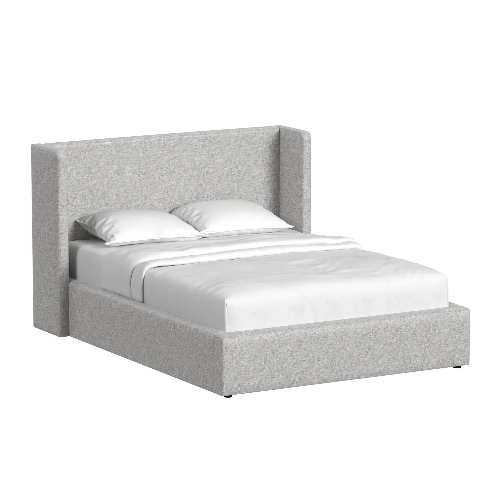 Angeline - Complete Queen Non-Storage Bed - Gray Fabric