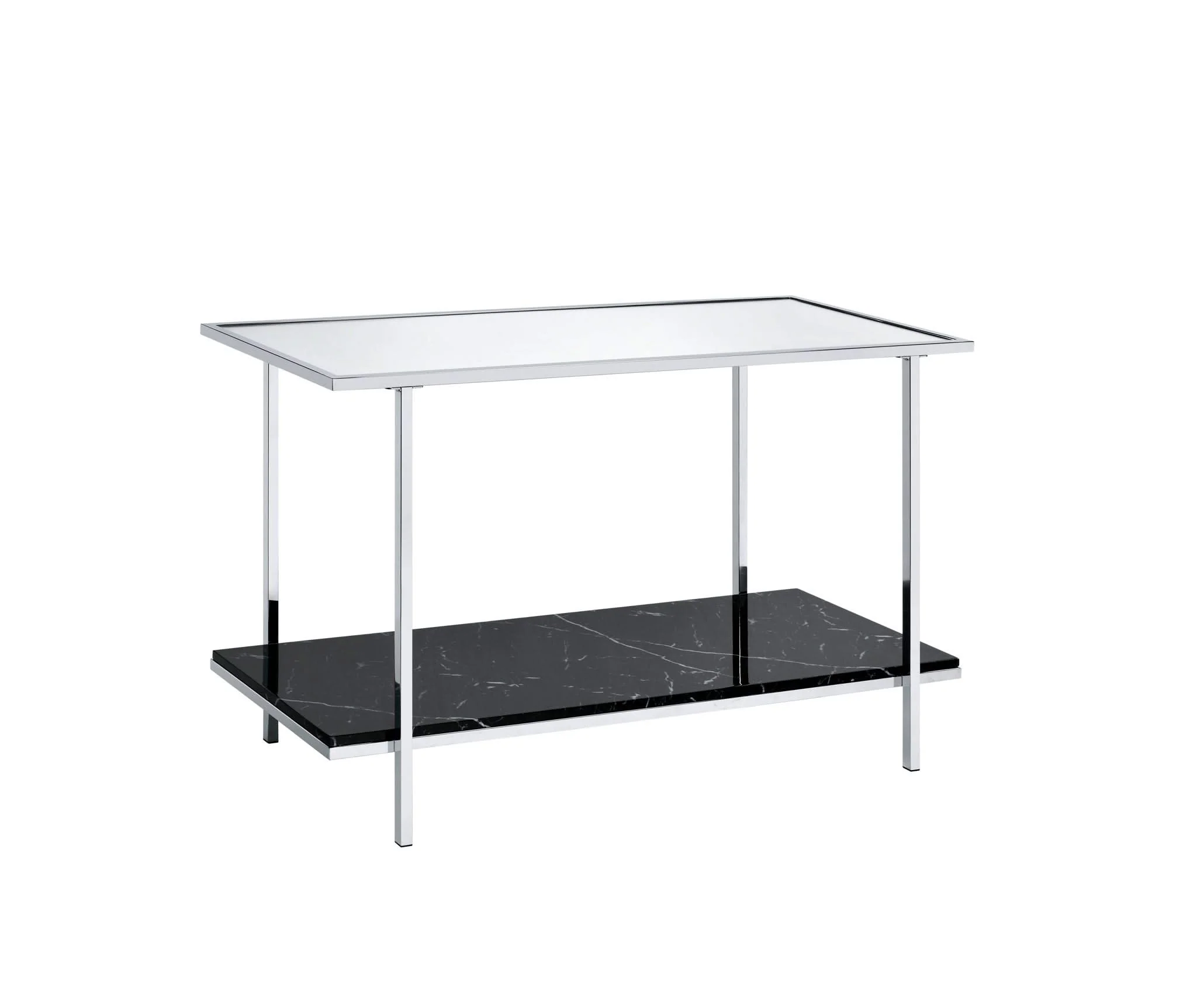 Angwin - Mirrored Faux Marble Console Table - Multi - Image 2