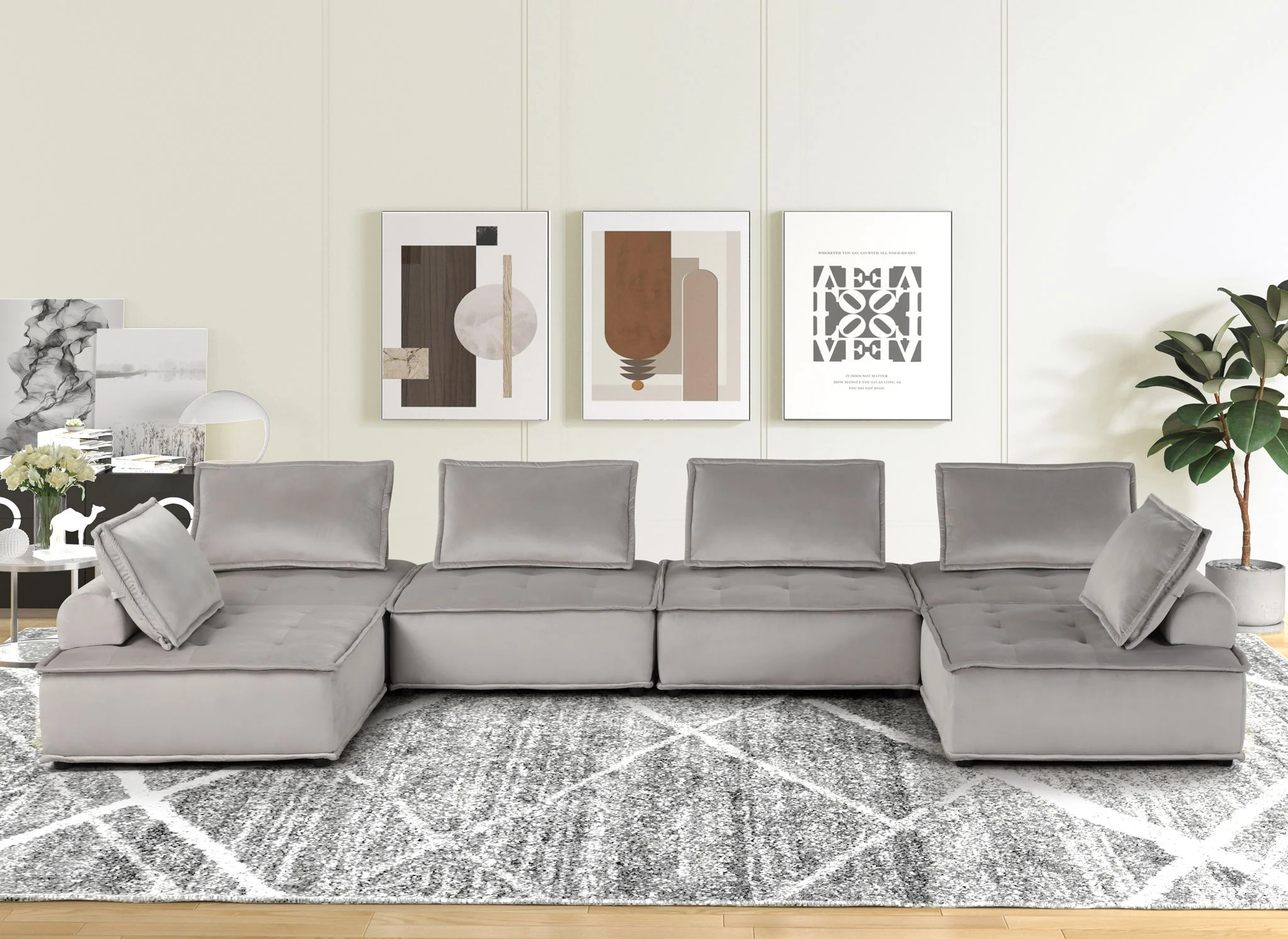 Anna - Stylish Sectional Sofa Ottoman - Image 8