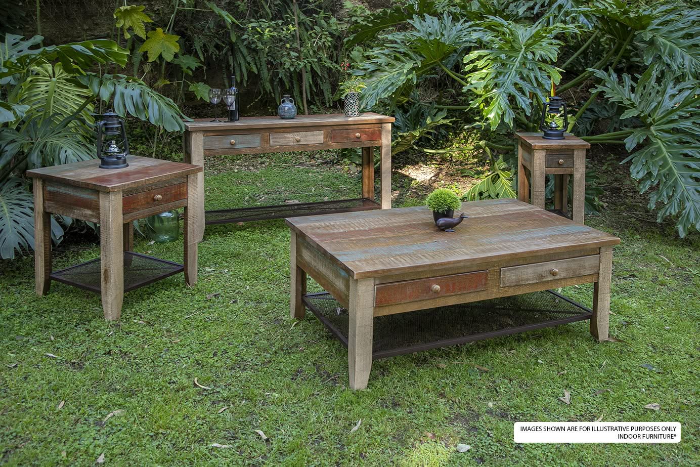 Antique - 3 Drawers Sofa Table - Multicolor - Image 2