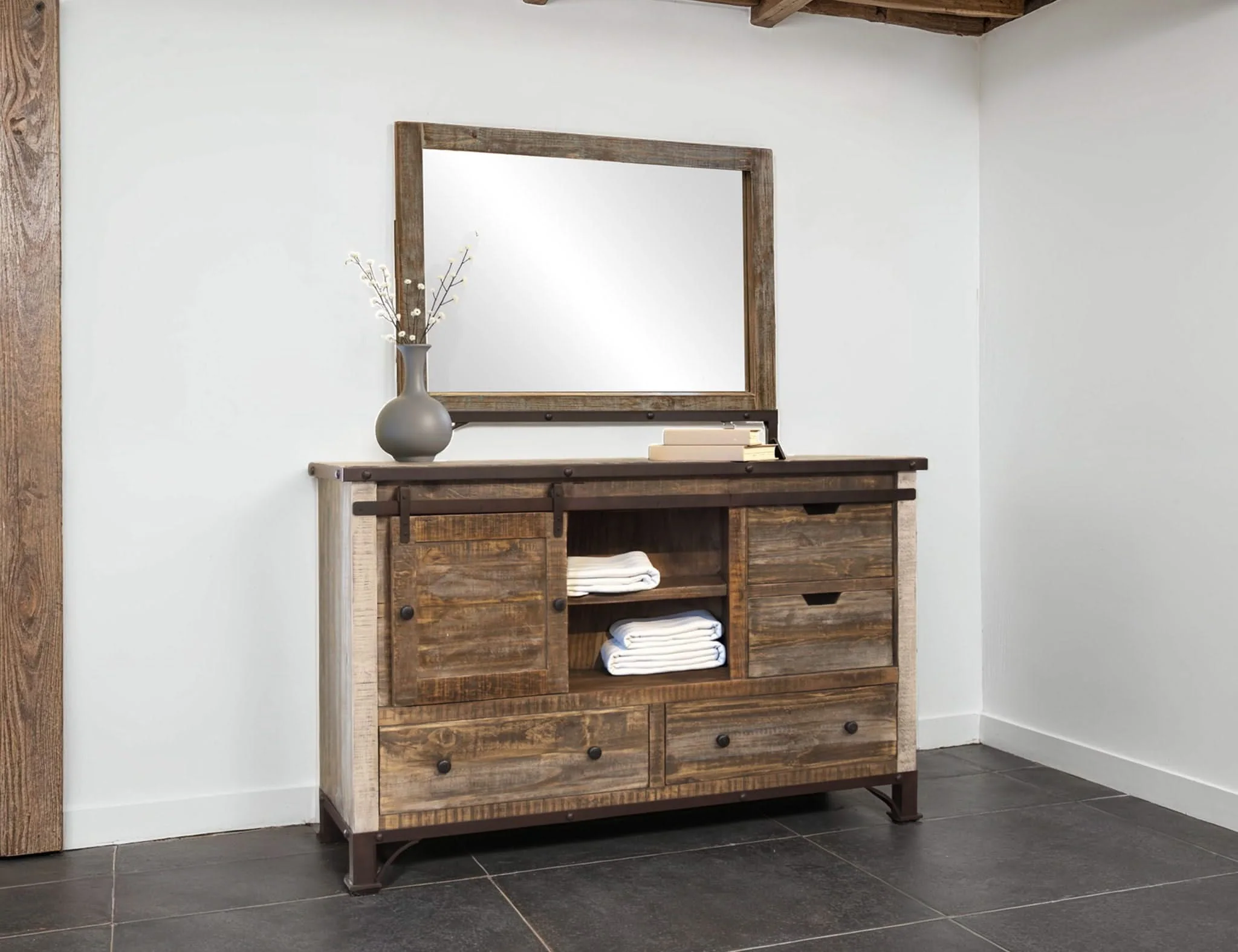 Antique - Dresser With 6 Drawer / 1 Door - Multicolor - Image 2