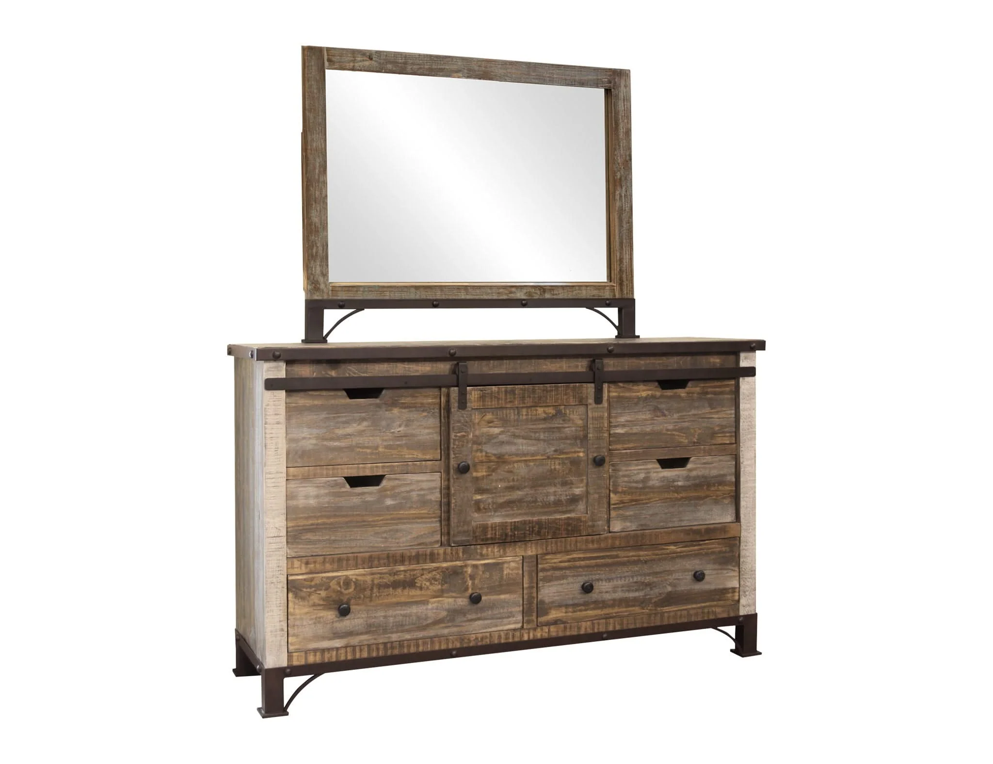 Antique - Dresser With 6 Drawer / 1 Door - Multicolor - Image 3