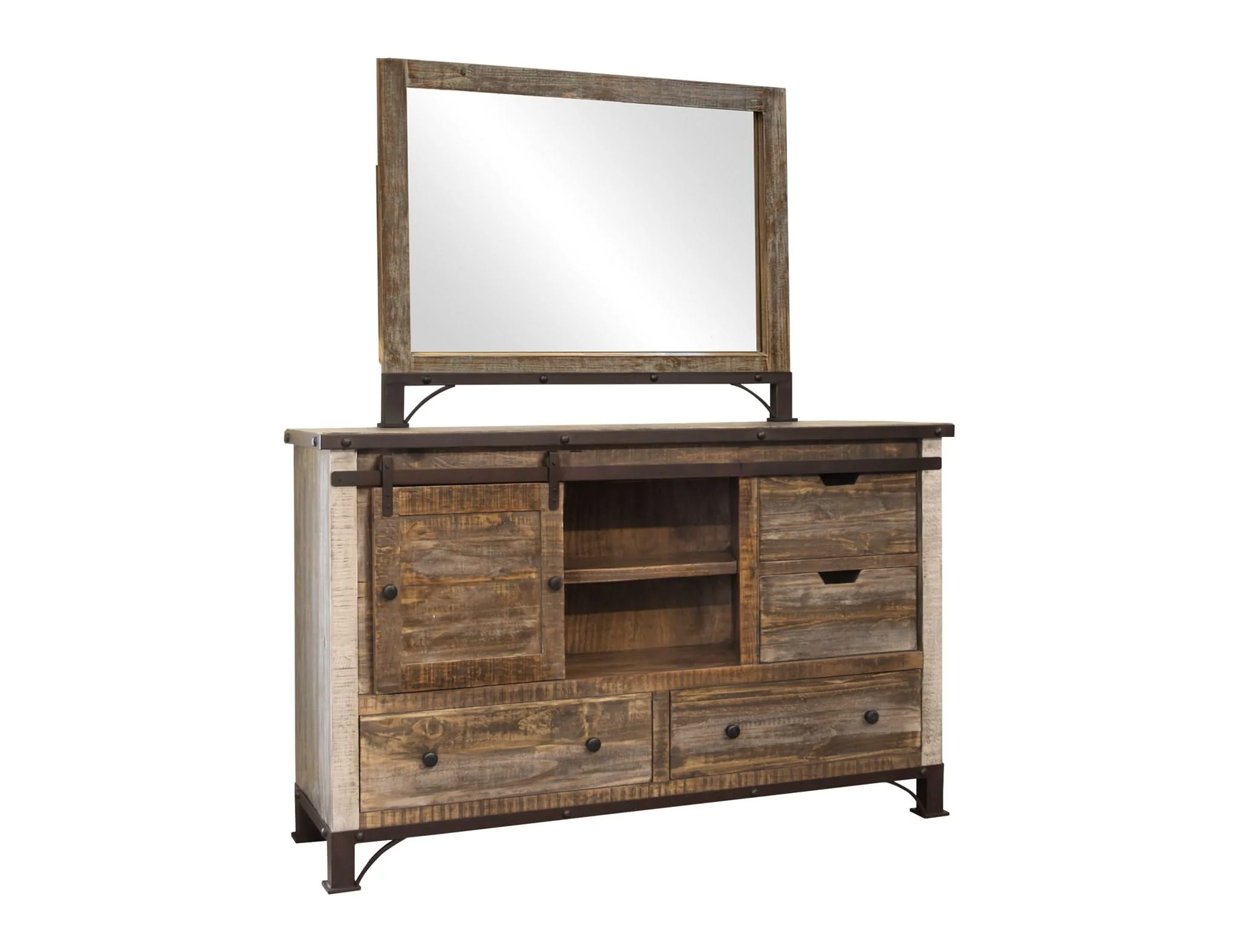 Antique - Dresser With 6 Drawer / 1 Door - Multicolor - Image 4