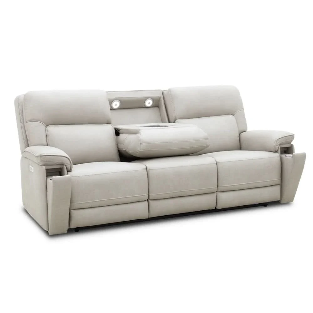 Moto Motion Apollo Dove Light Gray Power Reclining Sofa with Immersive Sound - Image 5