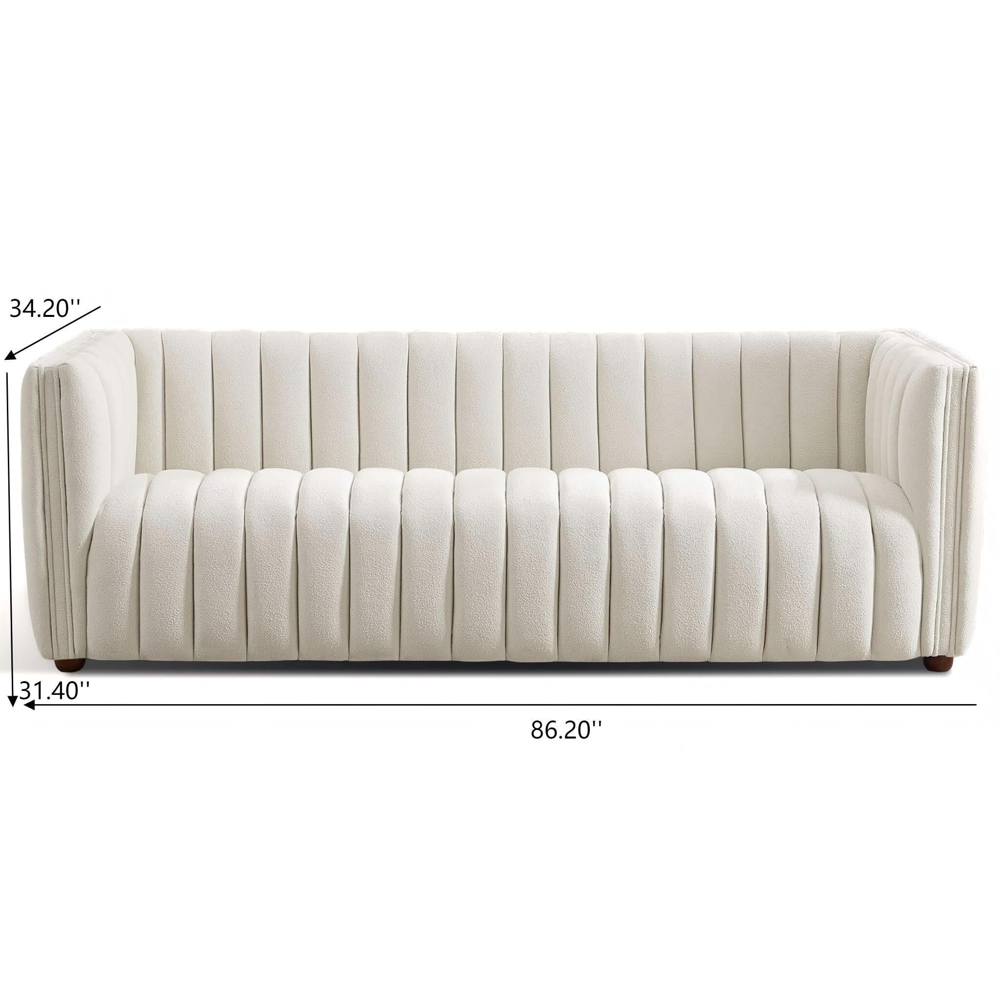 April - Mid-Century Modern Luxury Tight Back Boucle Couch - Image 2