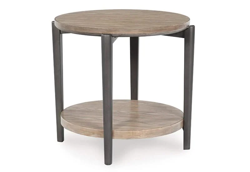 Aragon Light Brown Contemporary Round End Table