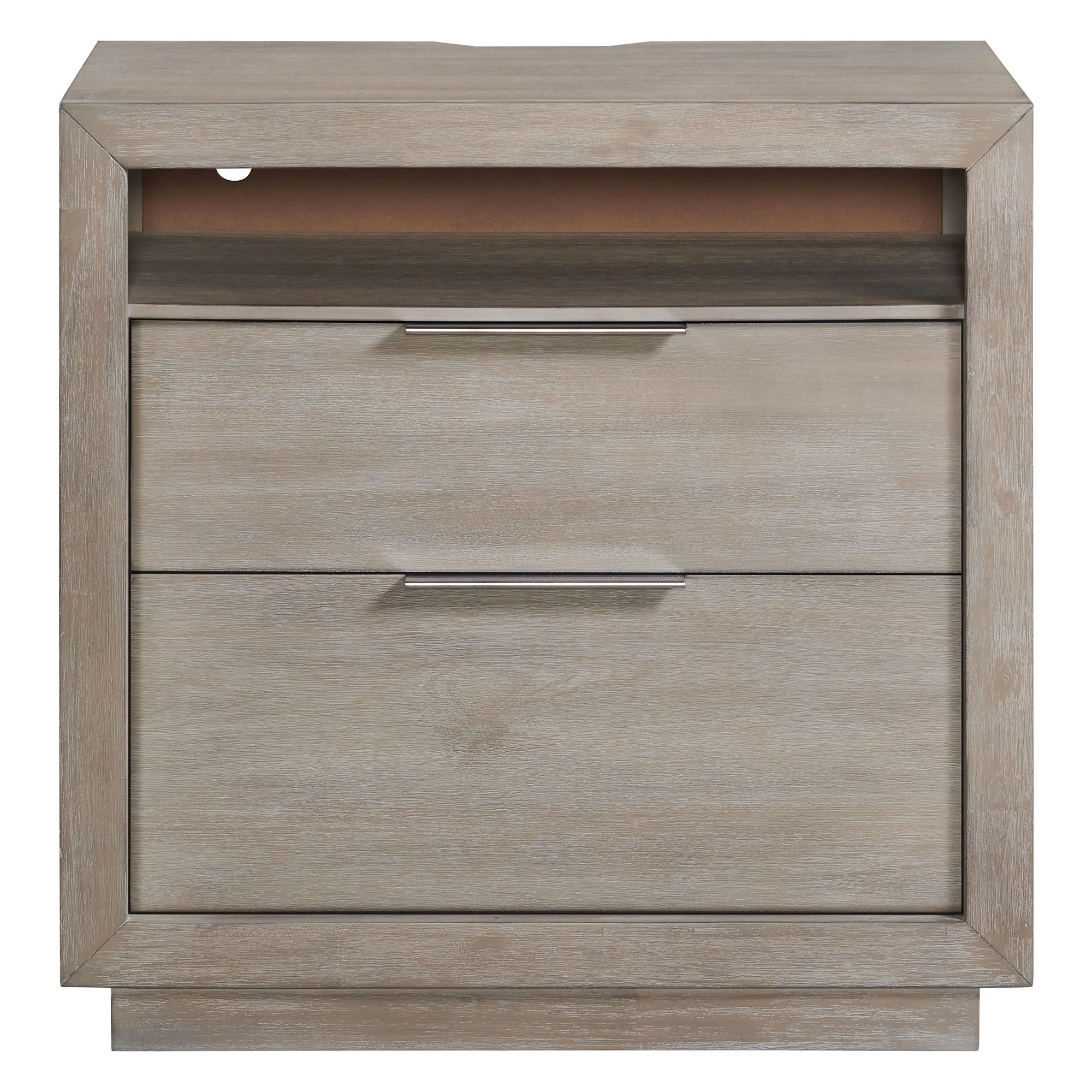 Arcadia - 2-Drawer Nightstand With USB - Gray - Image 4