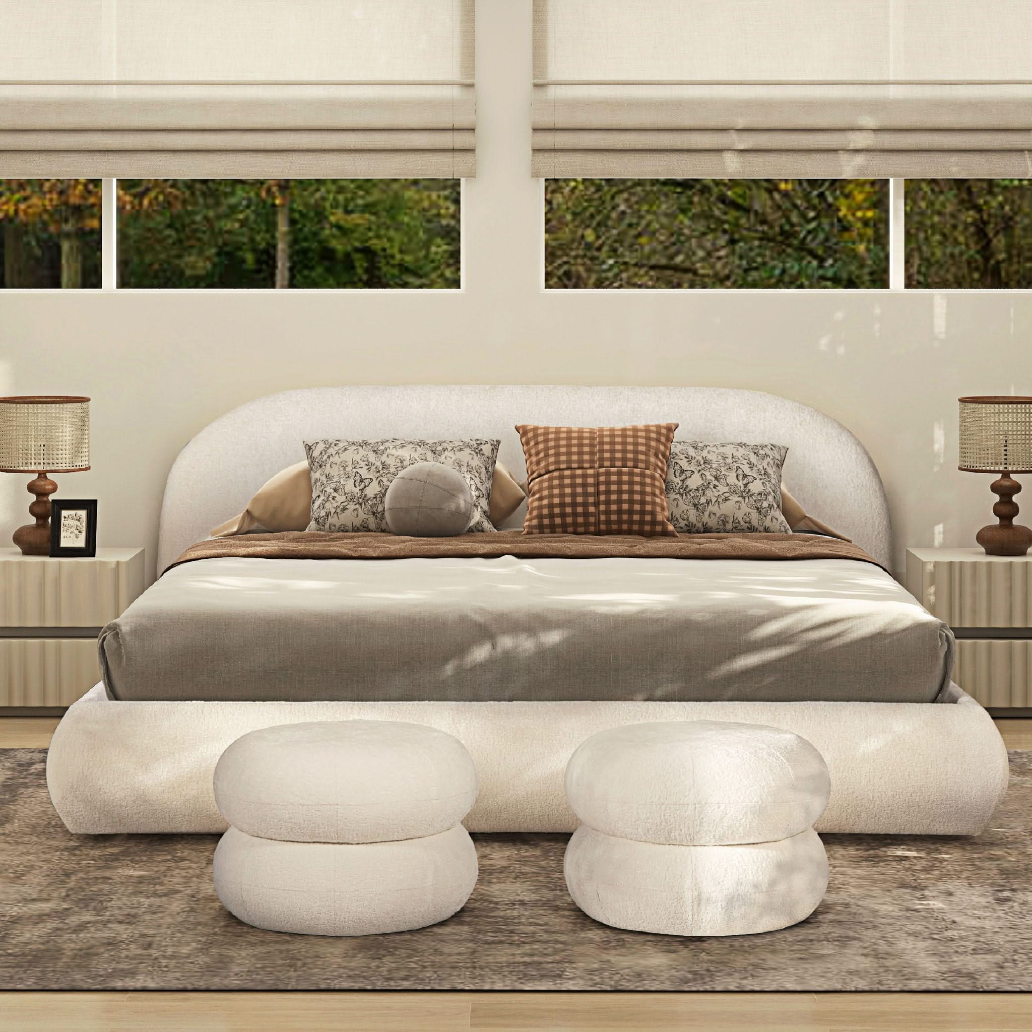 Archie Puffy Grounded - Upholstered Platform Bed - Image 4