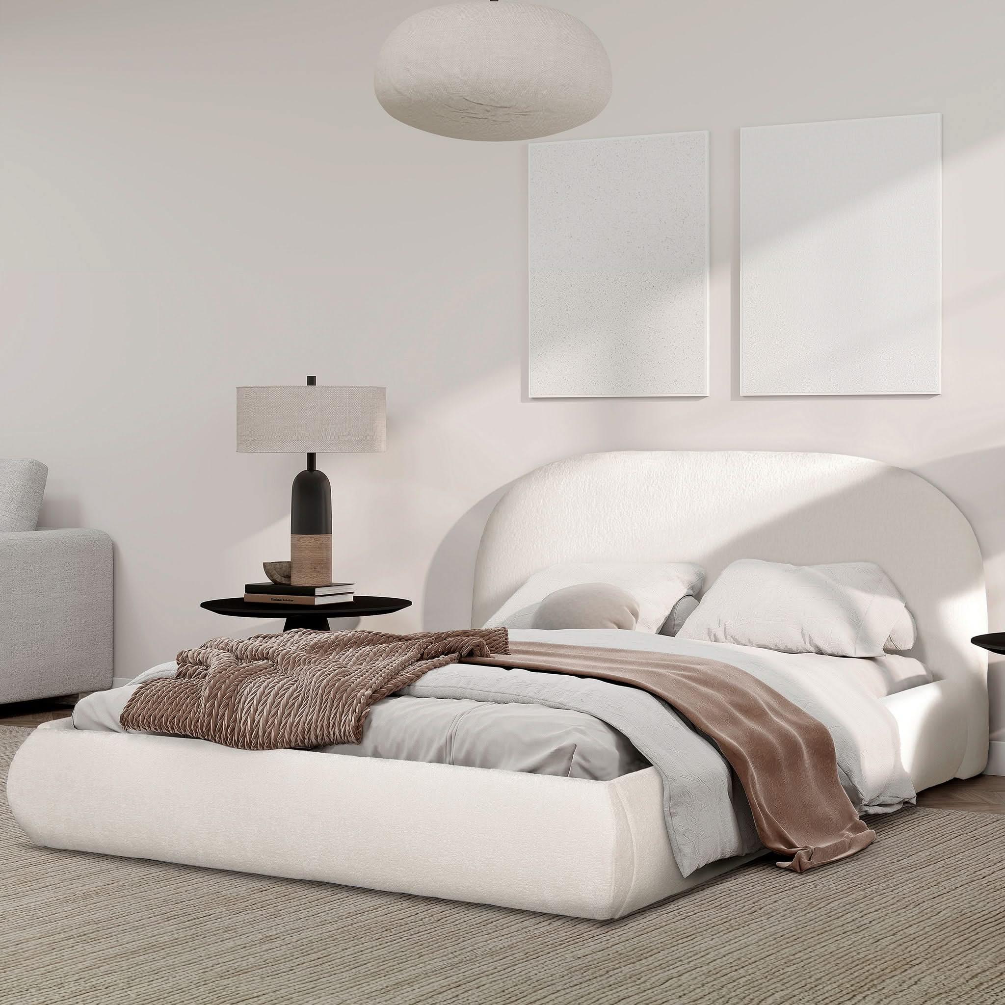 Archie Puffy Grounded - Upholstered Platform Bed - Image 5